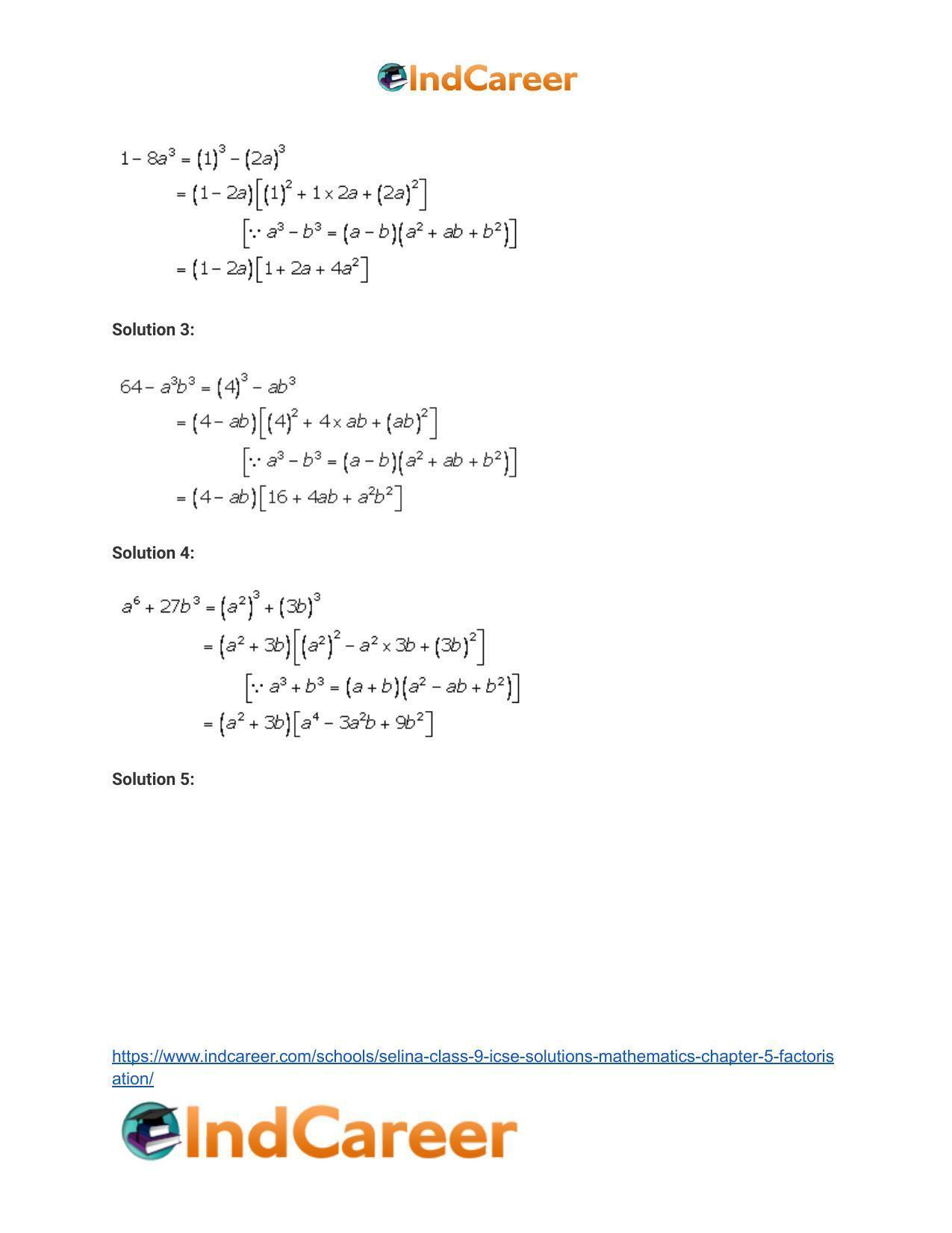 Selina Class 9 ICSE Solutions Mathematics : Chapter 5- Factorisation - Page 22