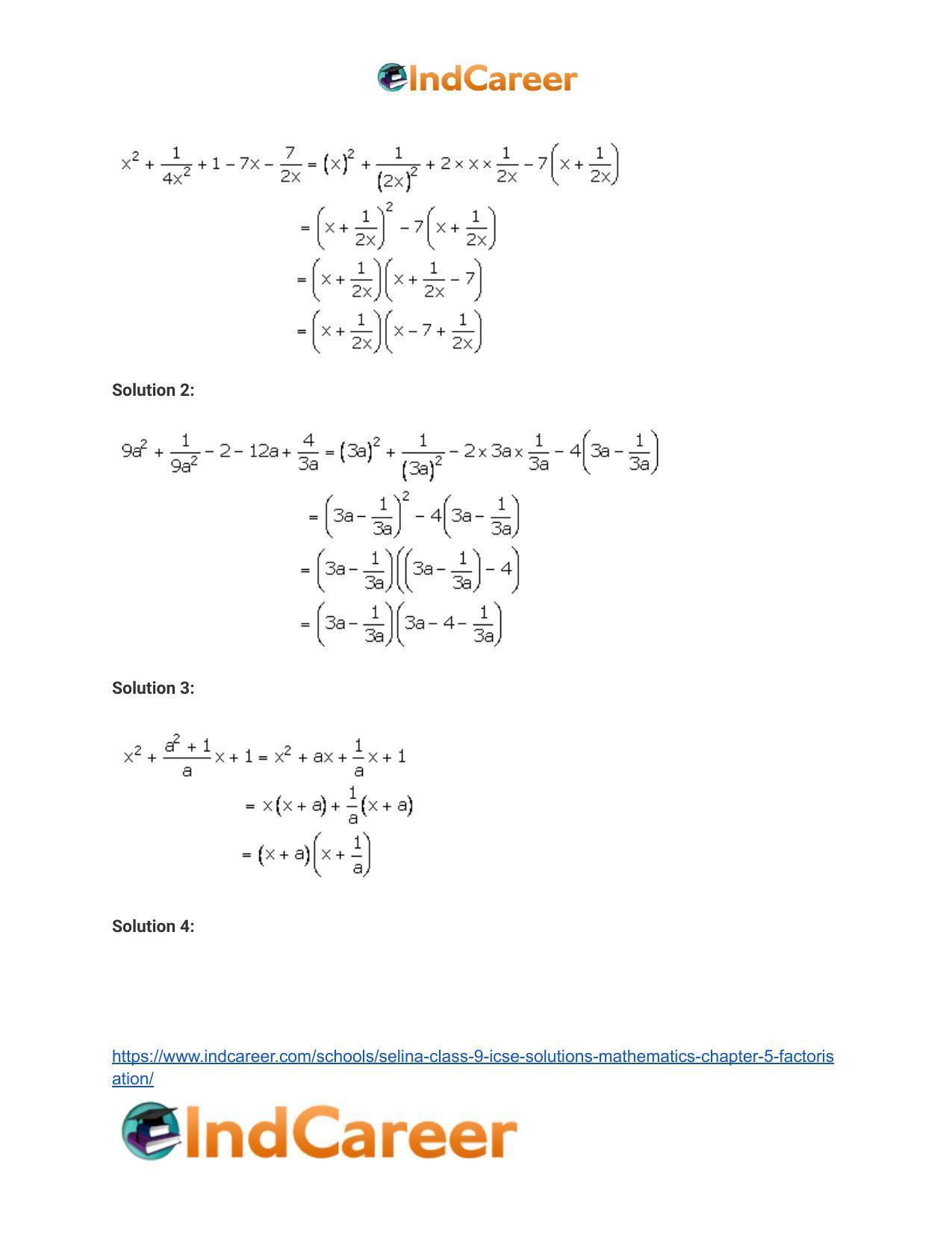 Selina Class 9 ICSE Solutions Mathematics : Chapter 5- Factorisation - Page 28