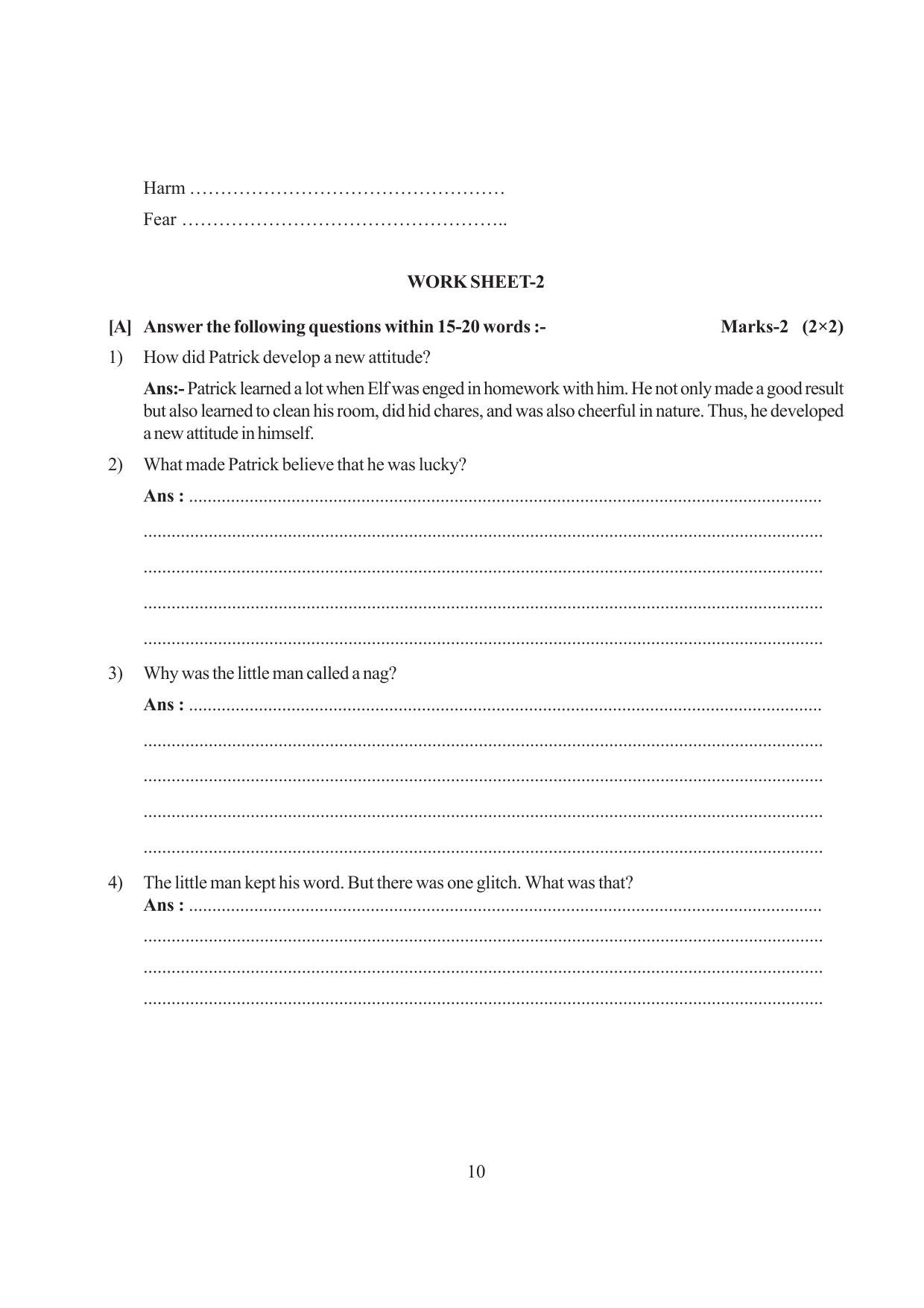 Tripura Board Class 6 English Workbooks - Page 10