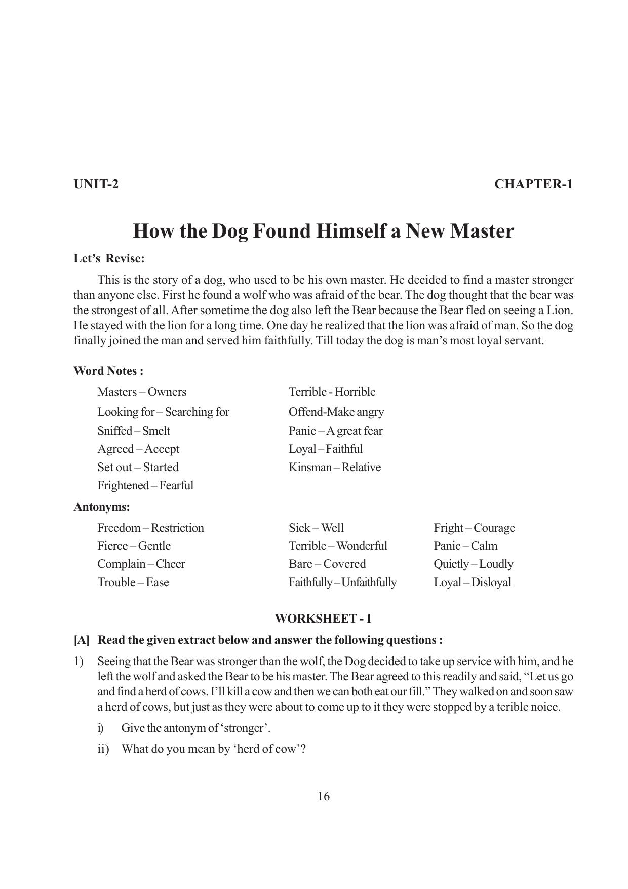Tripura Board Class 6 English Workbooks - Page 16