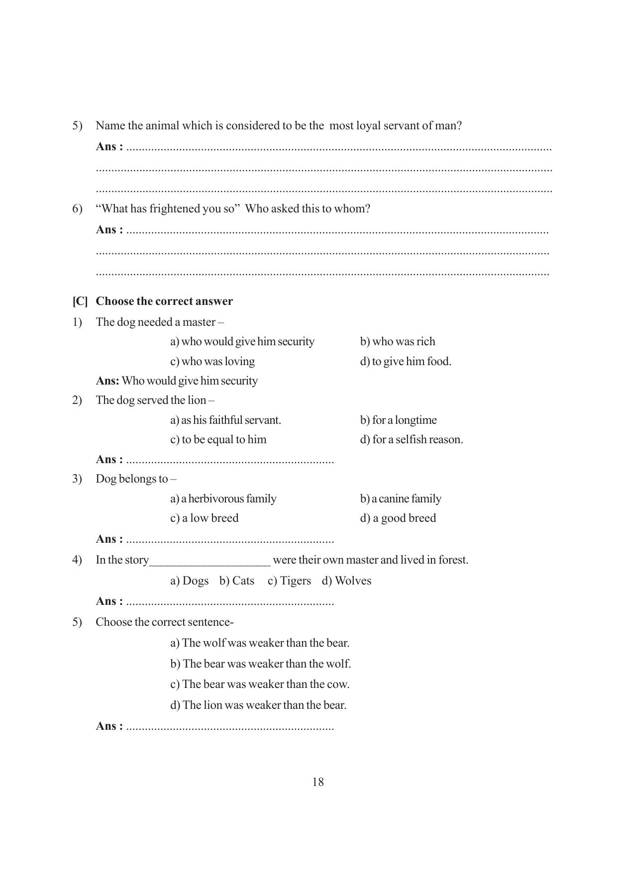 Tripura Board Class 6 English Workbooks - Page 18