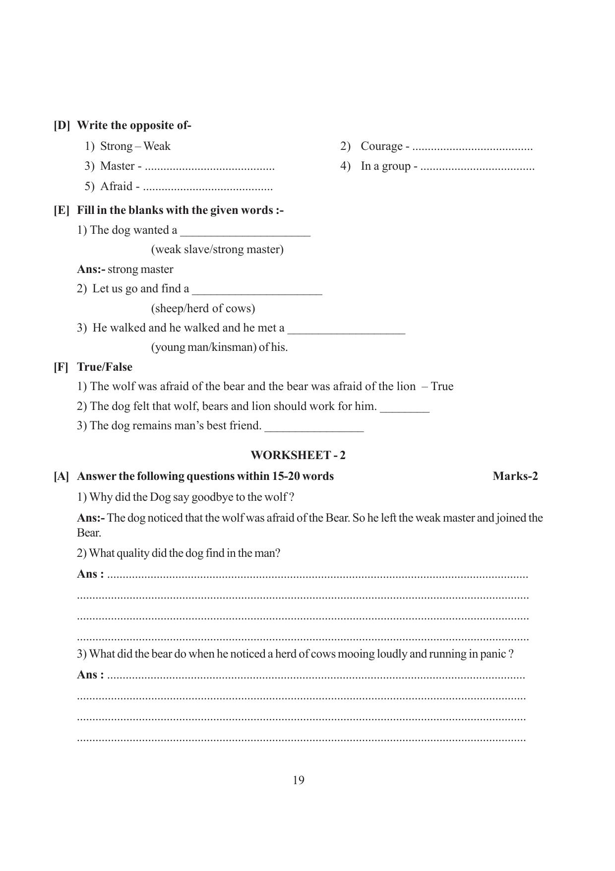 Tripura Board Class 6 English Workbooks - Page 19