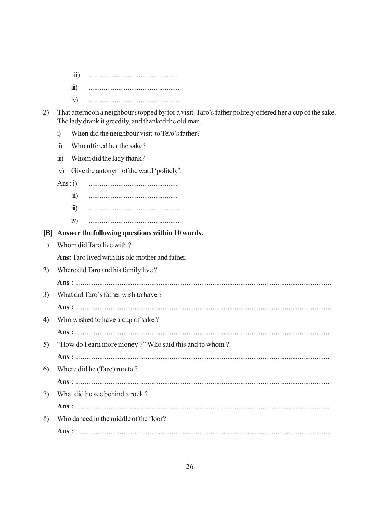Tripura Board Class 6 English Workbooks - Page 26