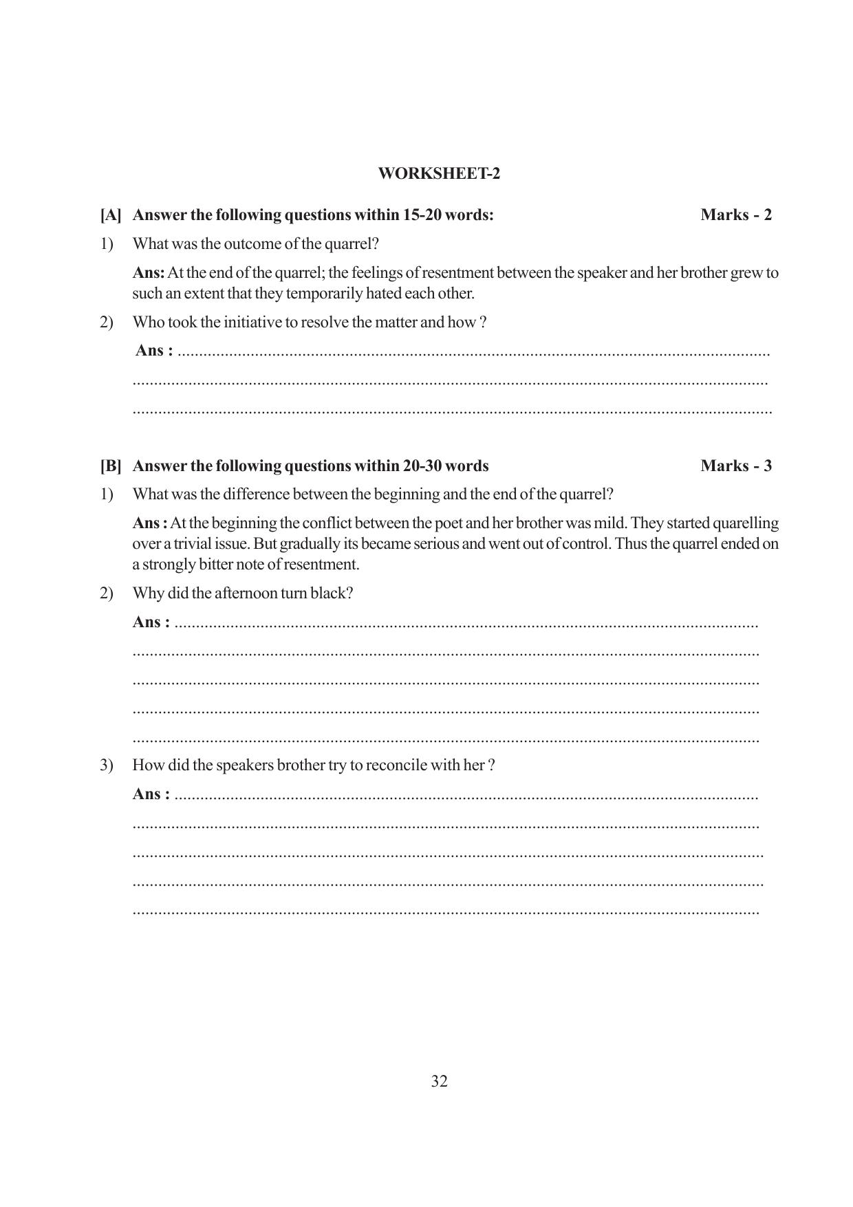 Tripura Board Class 6 English Workbooks - Page 32