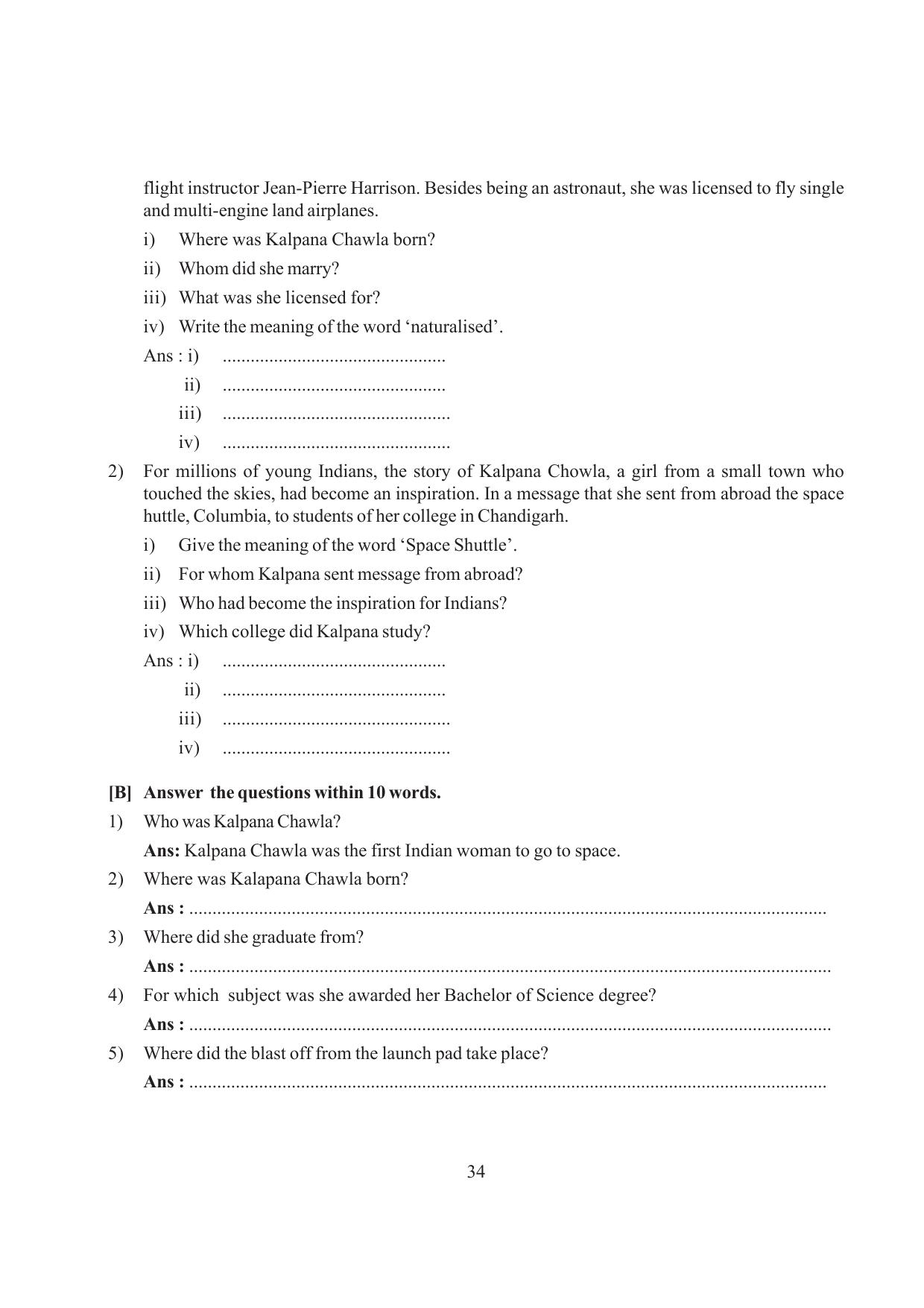 Tripura Board Class 6 English Workbooks - Page 34