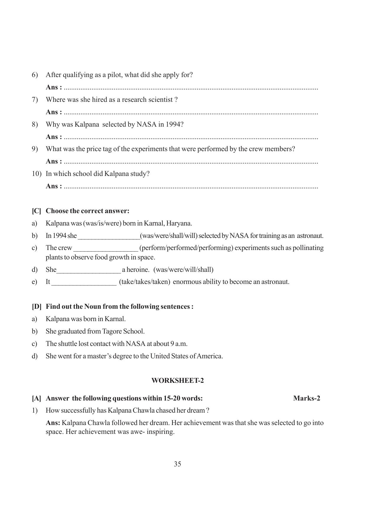 Tripura Board Class 6 English Workbooks - Page 35