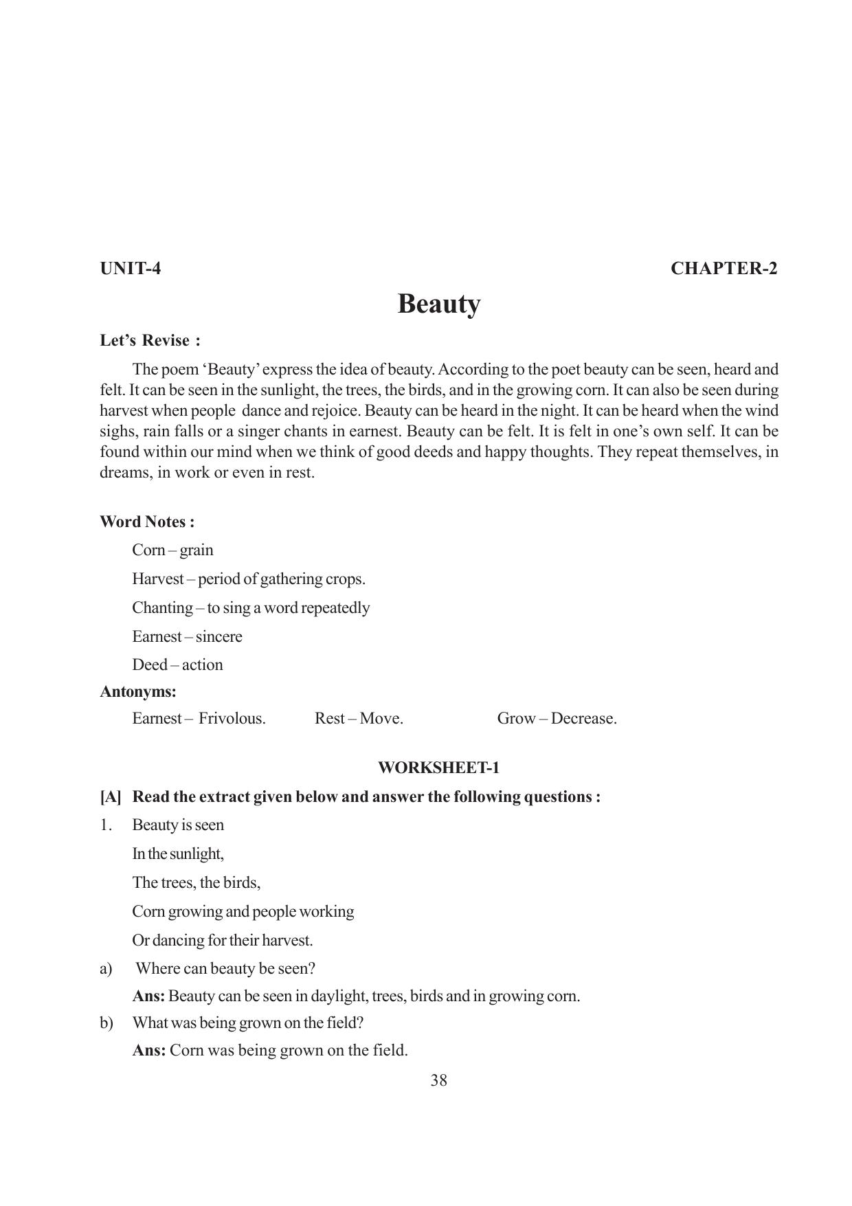 Tripura Board Class 6 English Workbooks - Page 38
