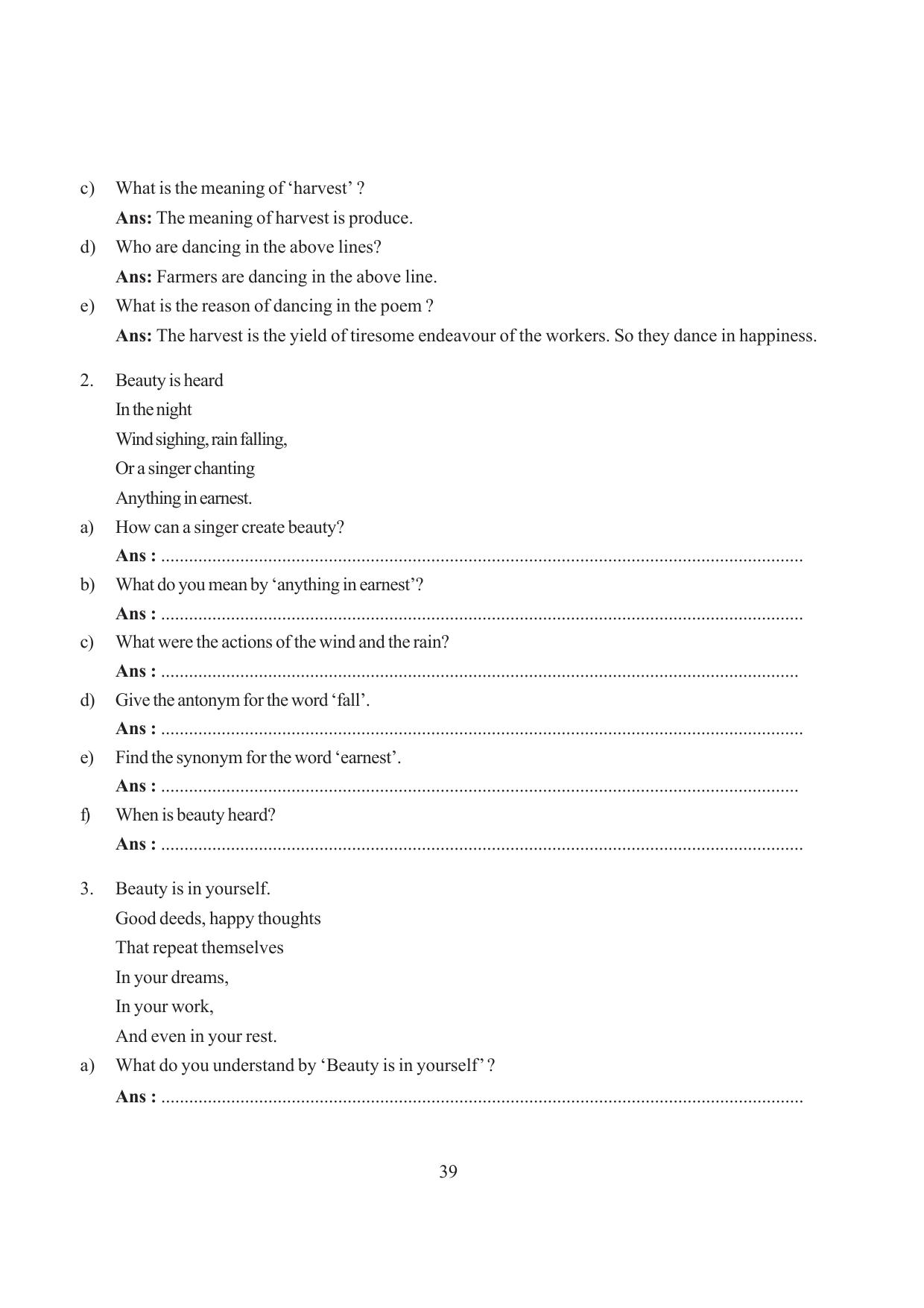 Tripura Board Class 6 English Workbooks - Page 39