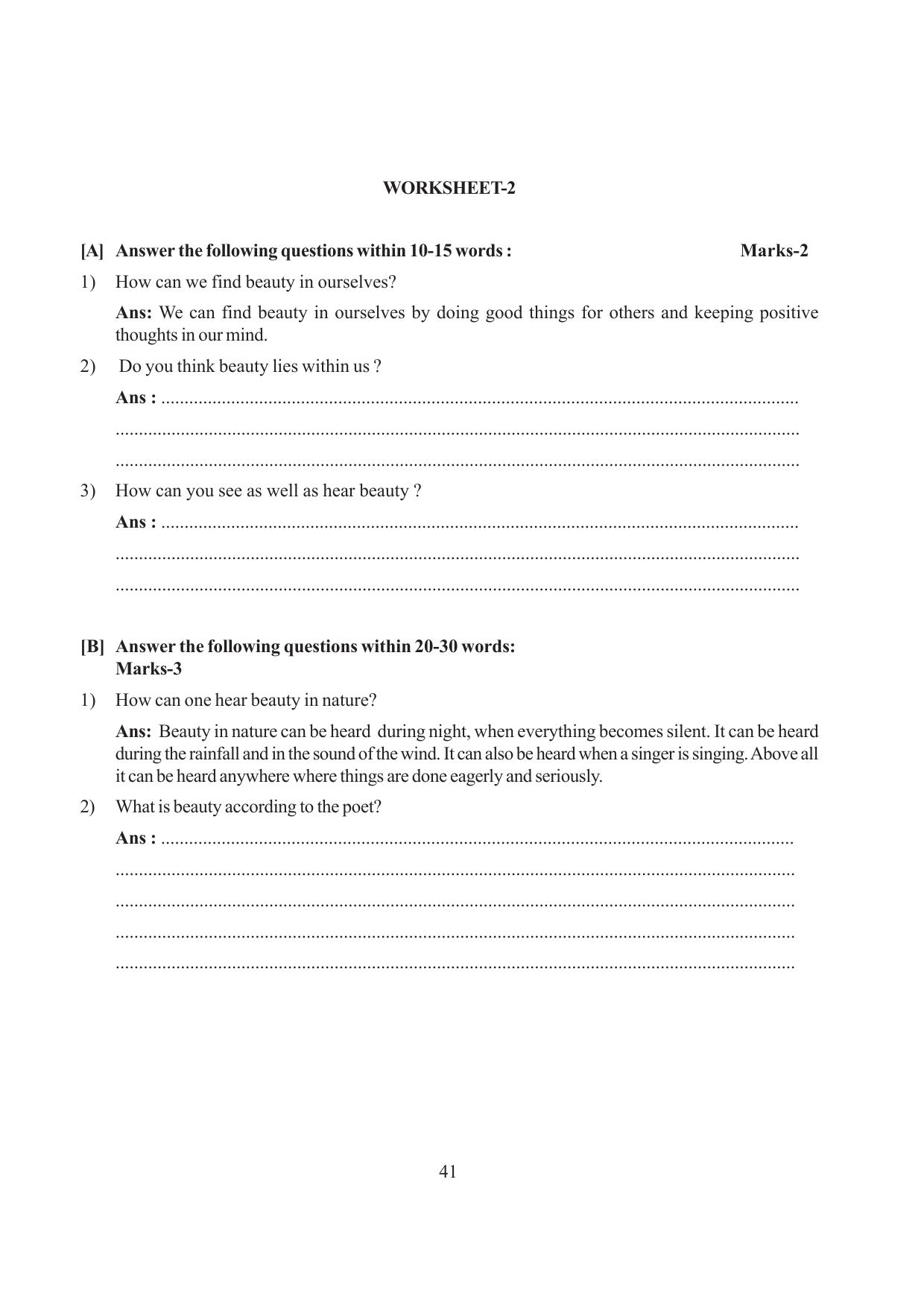 Tripura Board Class 6 English Workbooks - Page 41