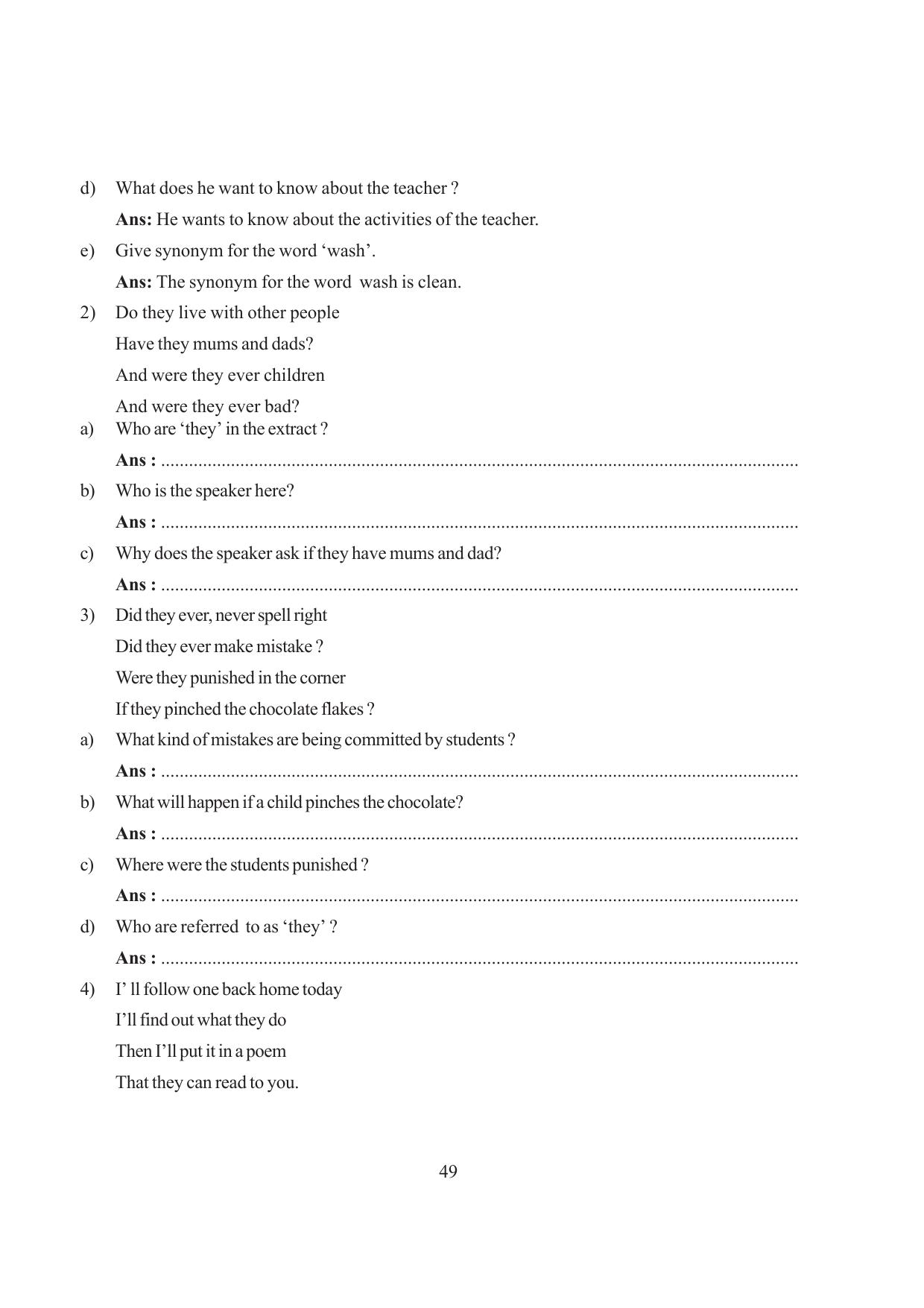Tripura Board Class 6 English Workbooks - Page 49