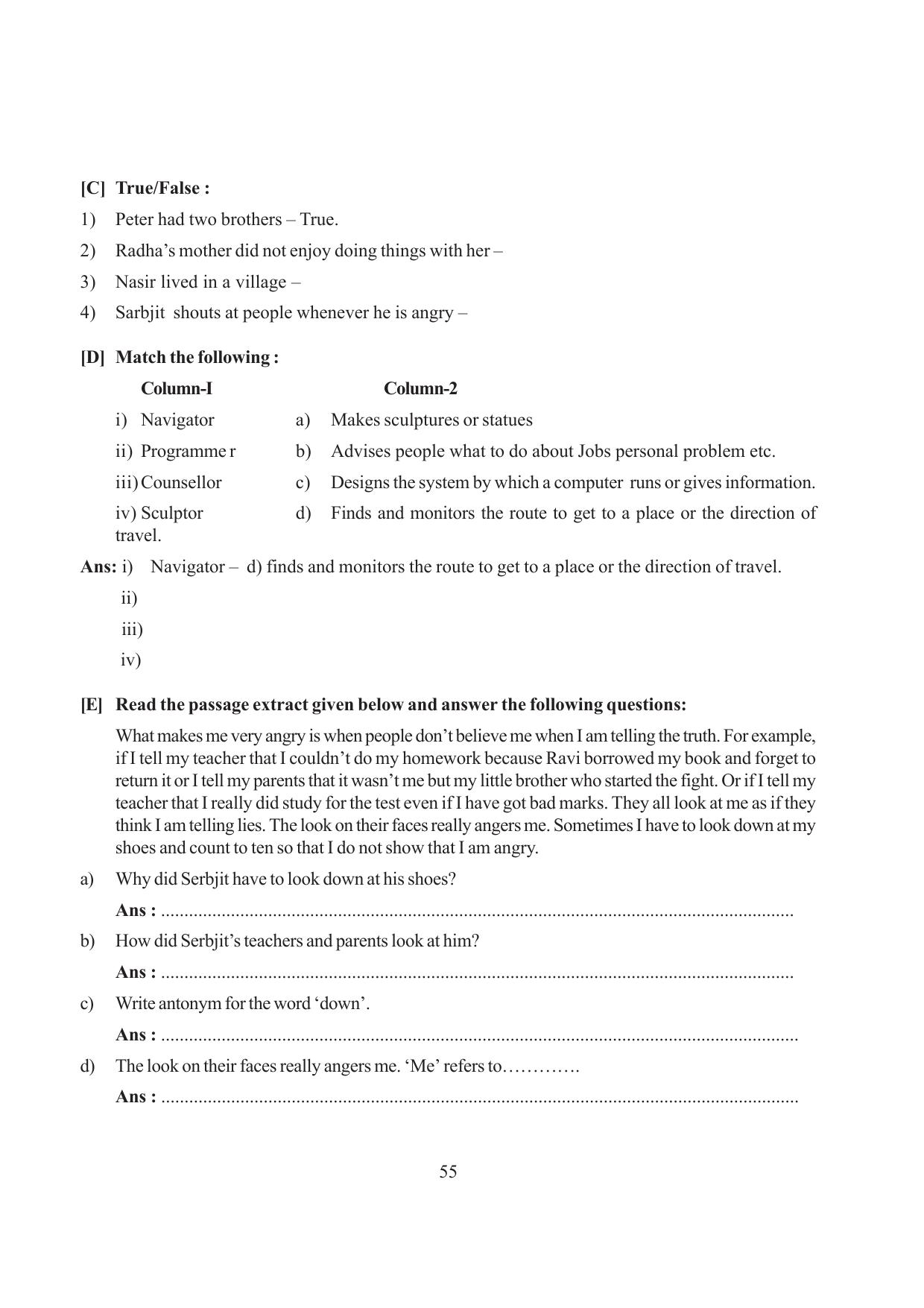 Tripura Board Class 6 English Workbooks - Page 55