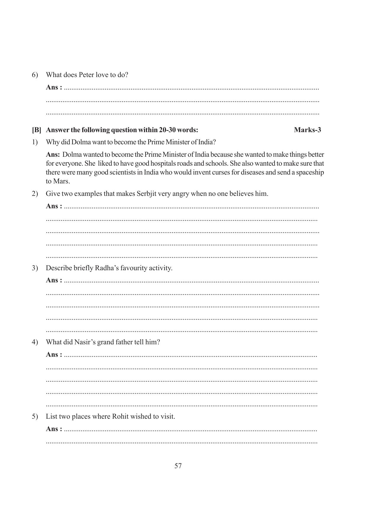 Tripura Board Class 6 English Workbooks - Page 57