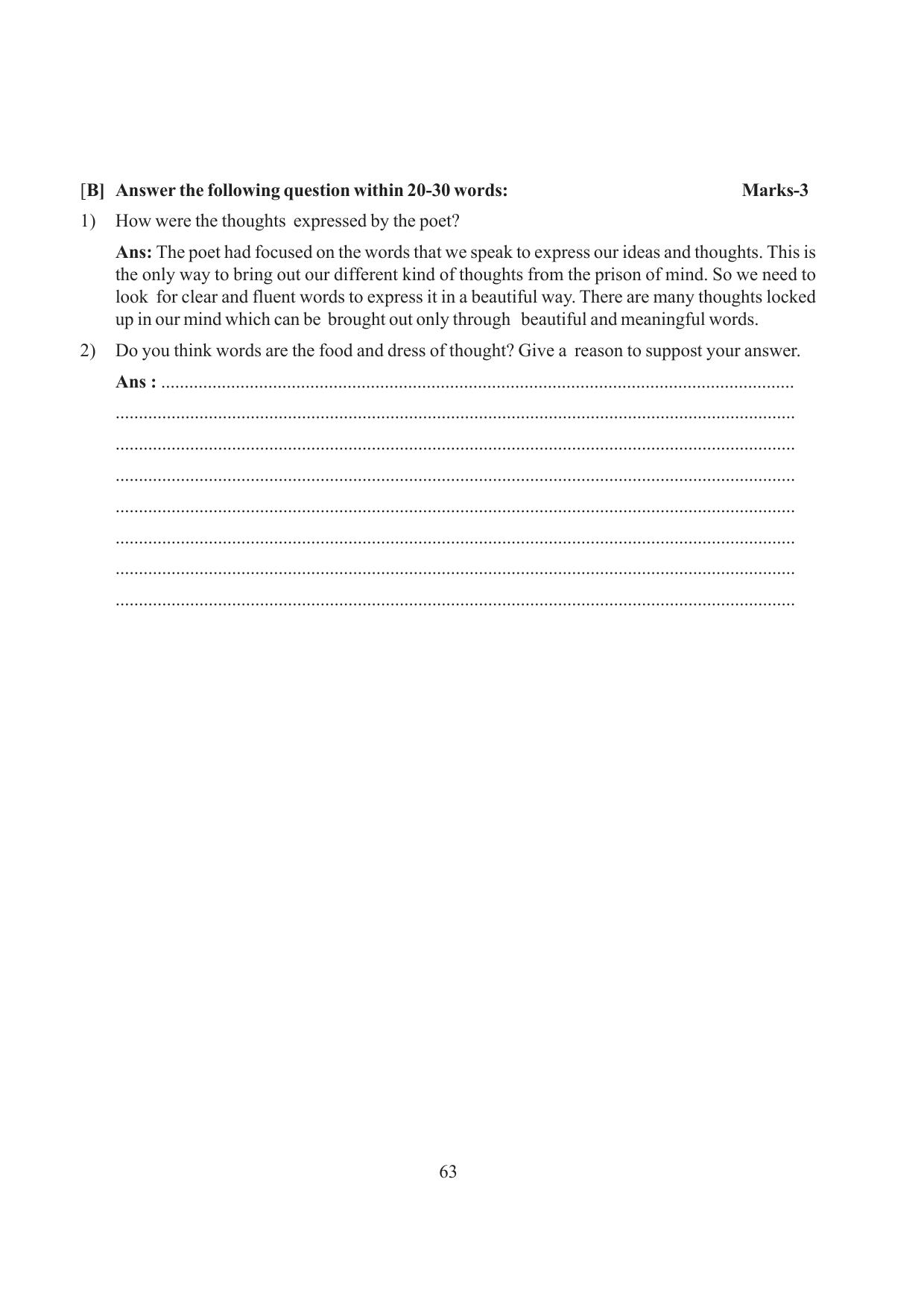 Tripura Board Class 6 English Workbooks - Page 63