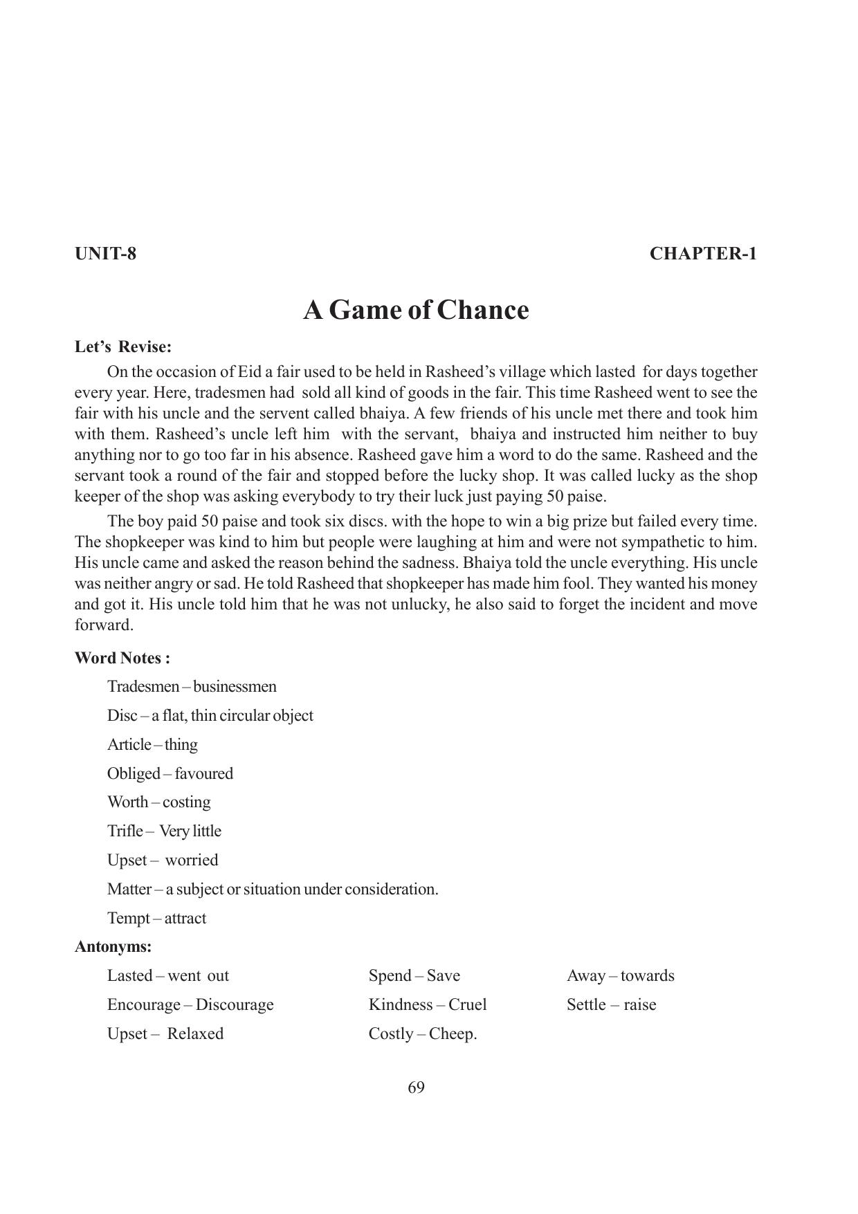 Tripura Board Class 6 English Workbooks - Page 69