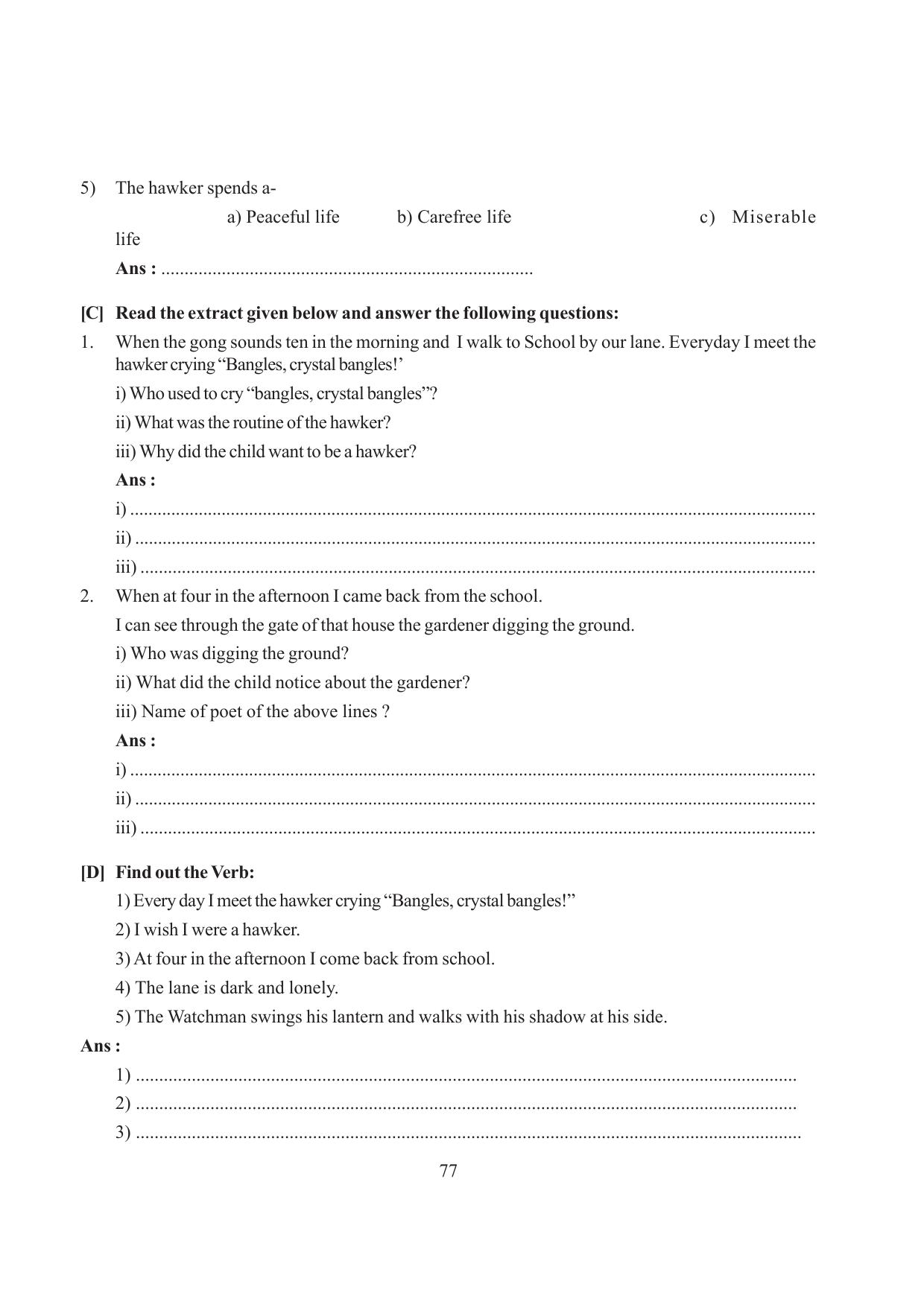 Tripura Board Class 6 English Workbooks - Page 77