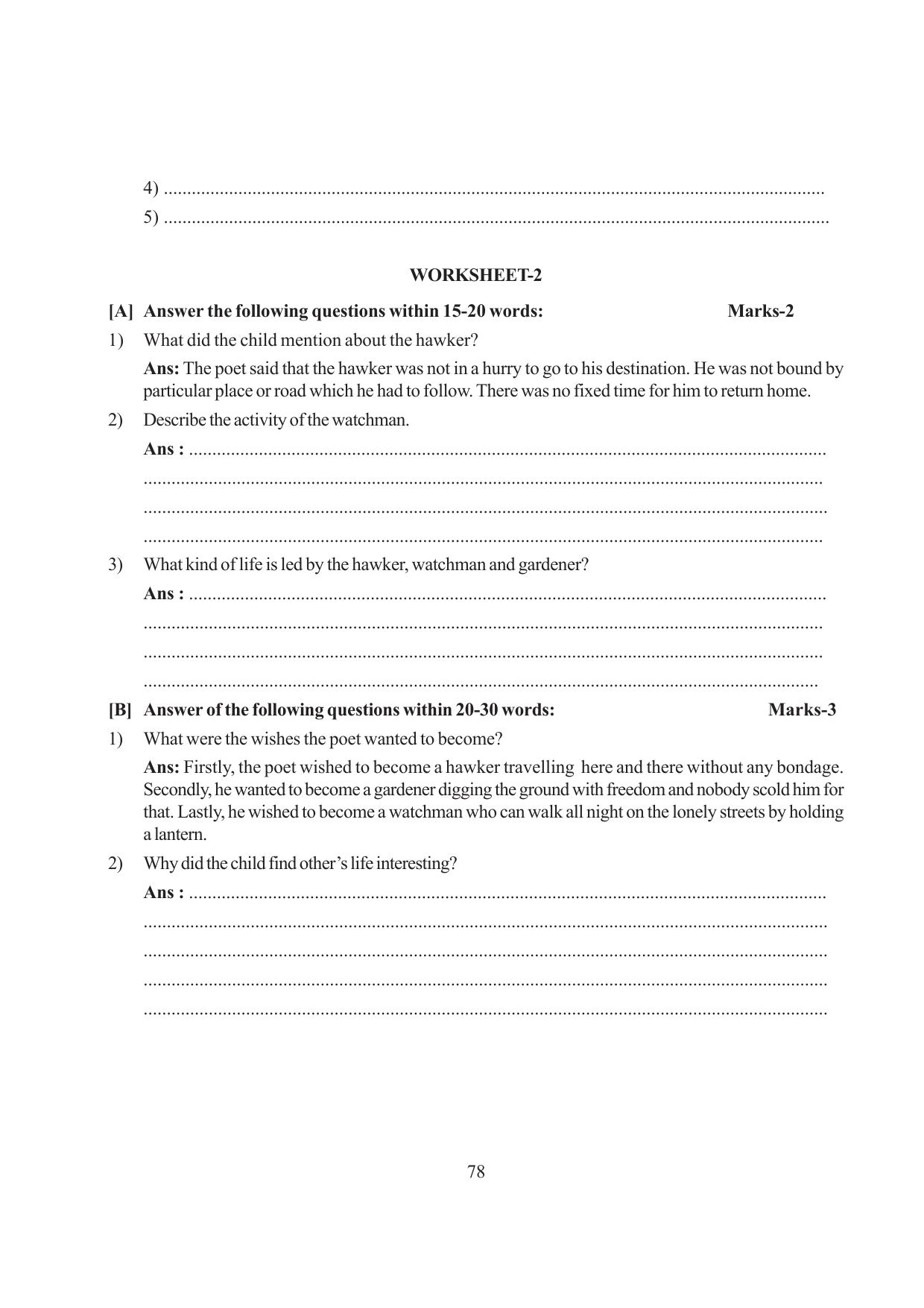 Tripura Board Class 6 English Workbooks - Page 78