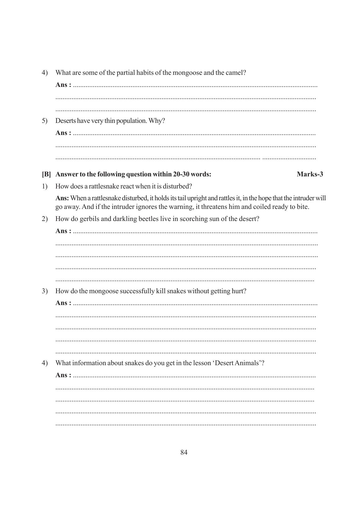 Tripura Board Class 6 English Workbooks - Page 84