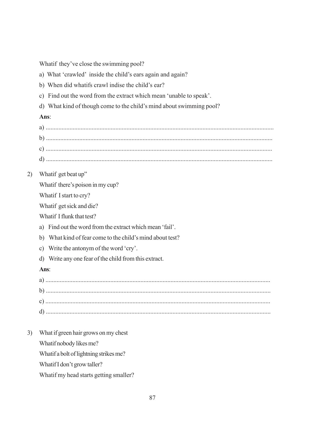 Tripura Board Class 6 English Workbooks - Page 87