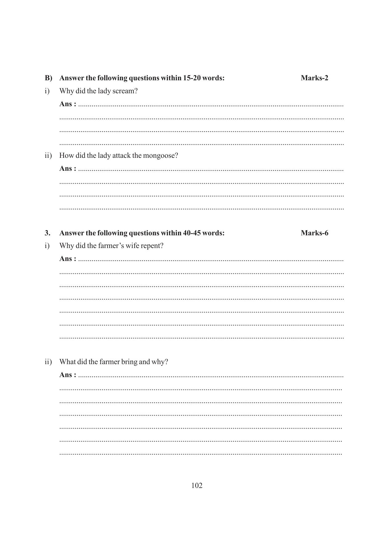 Tripura Board Class 6 English Workbooks - Page 102