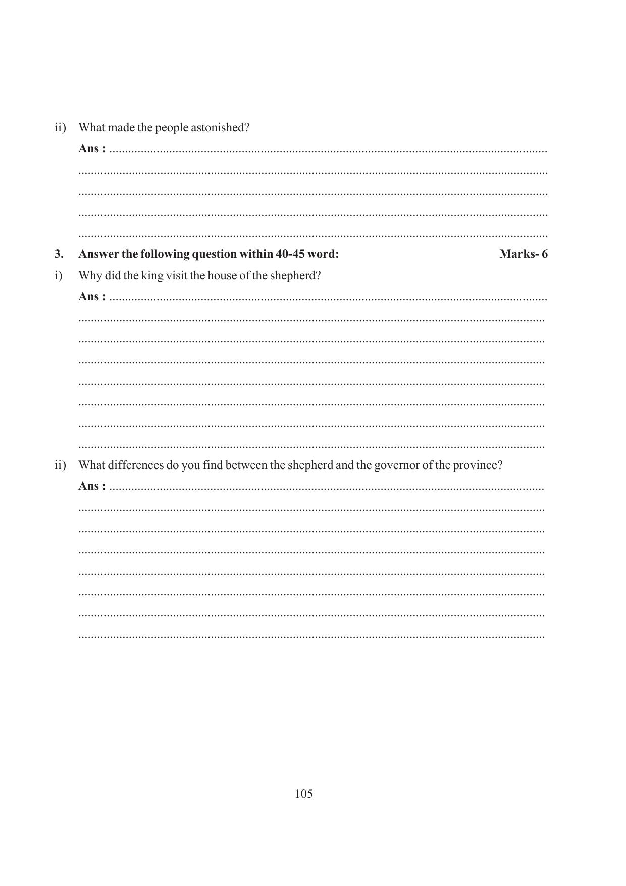 Tripura Board Class 6 English Workbooks - Page 105