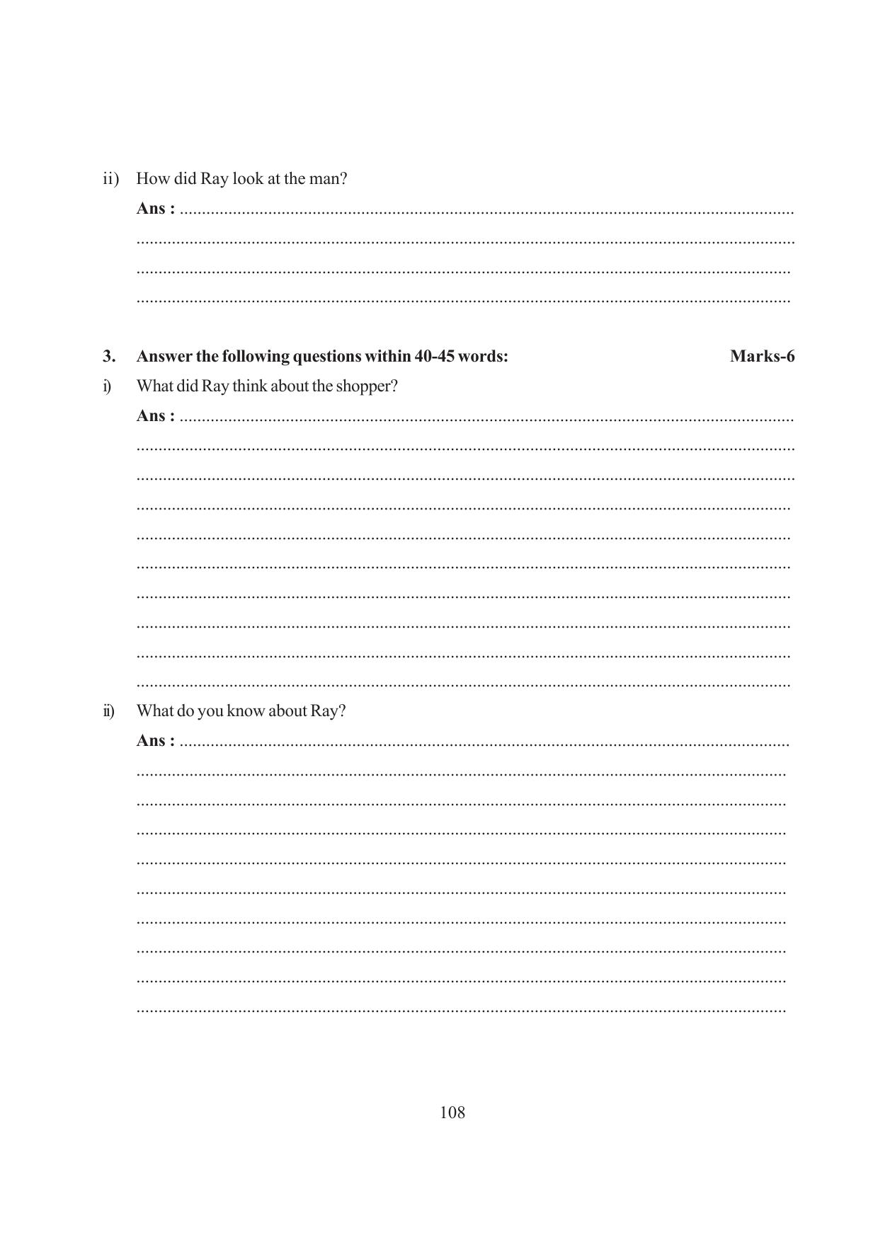 Tripura Board Class 6 English Workbooks - Page 108