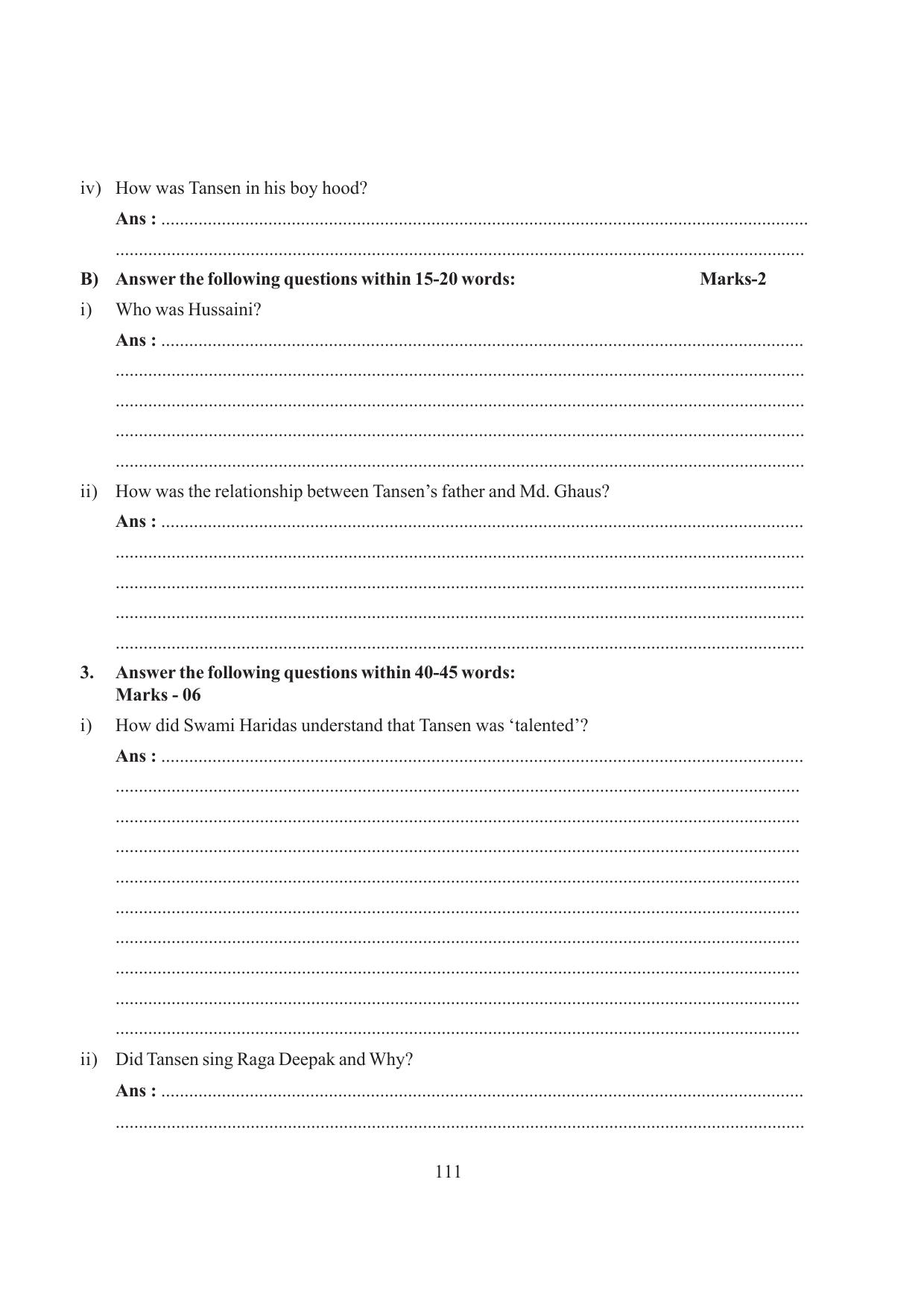 Tripura Board Class 6 English Workbooks - Page 111