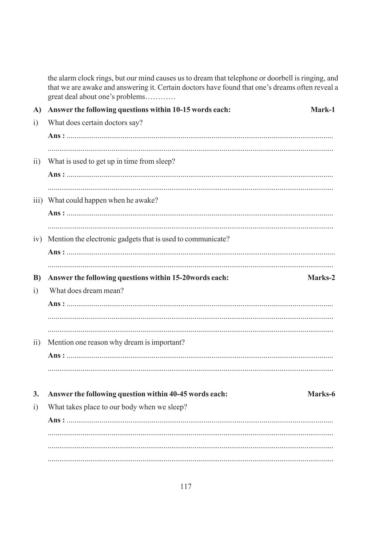 Tripura Board Class 6 English Workbooks - Page 117