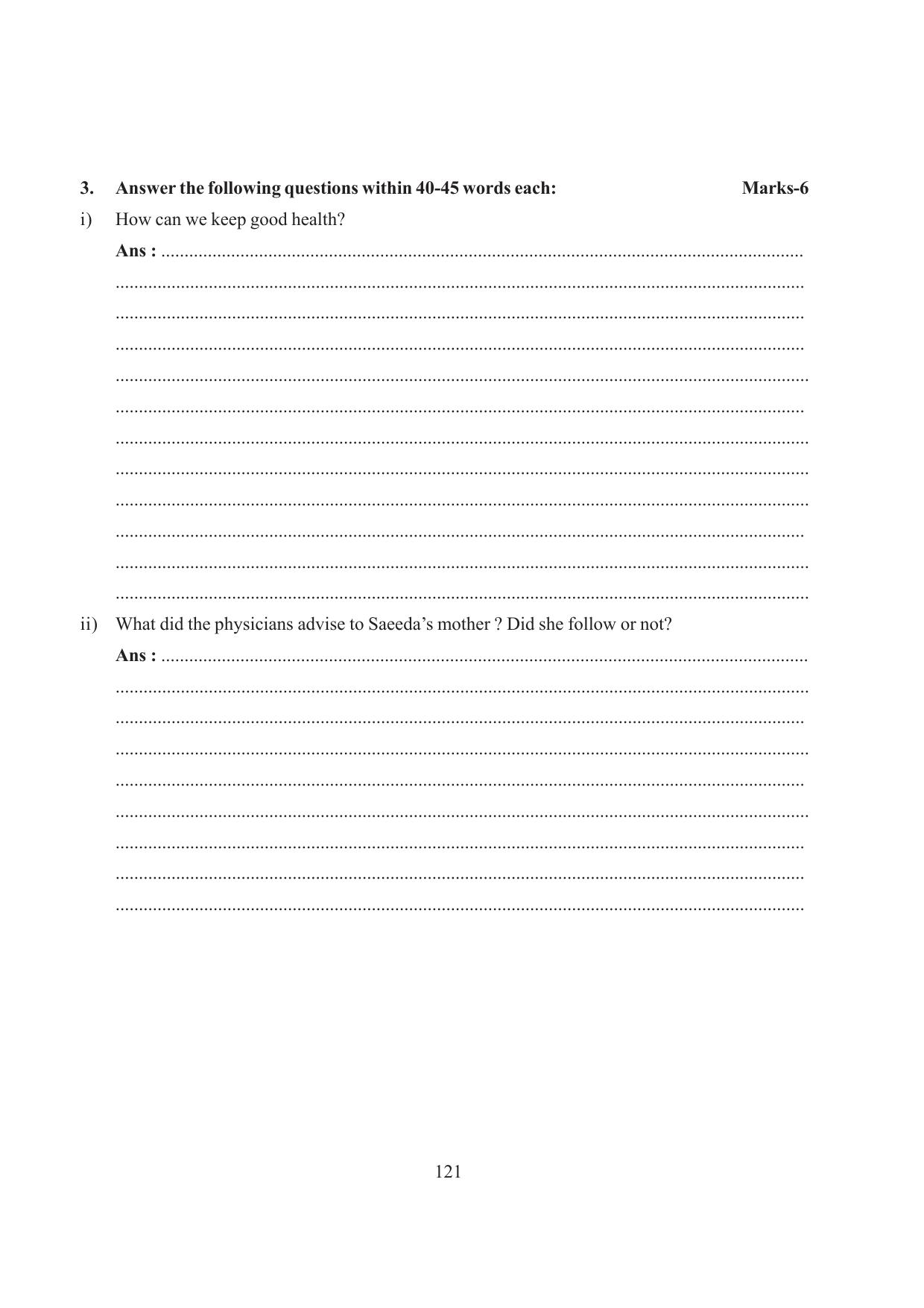 Tripura Board Class 6 English Workbooks - Page 121