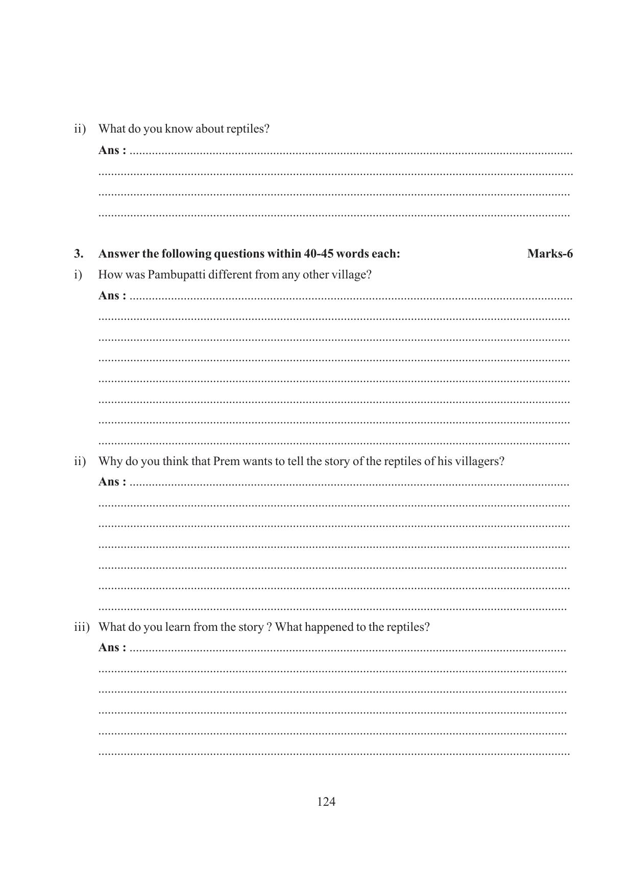 Tripura Board Class 6 English Workbooks - Page 124