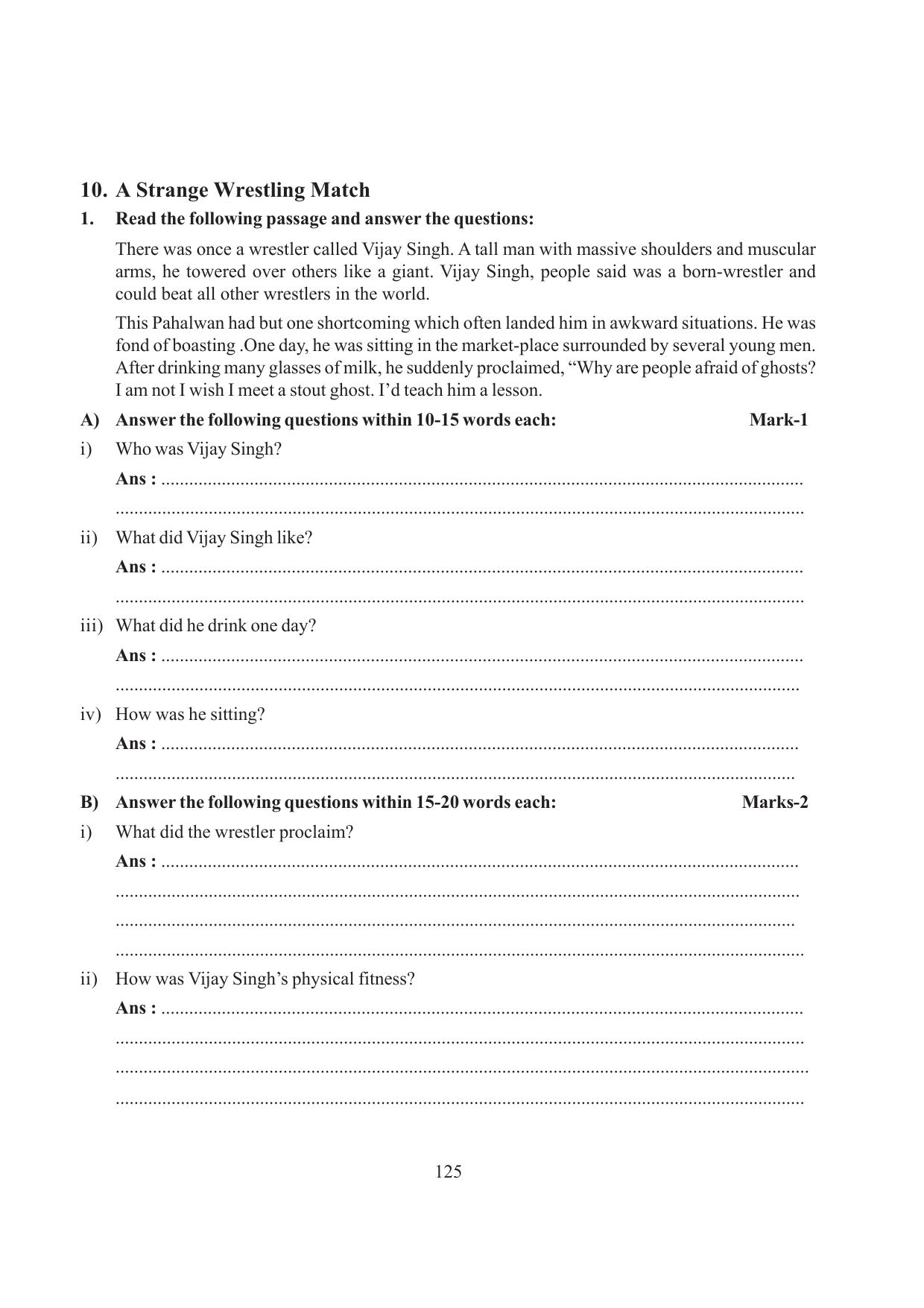 Tripura Board Class 6 English Workbooks - Page 125
