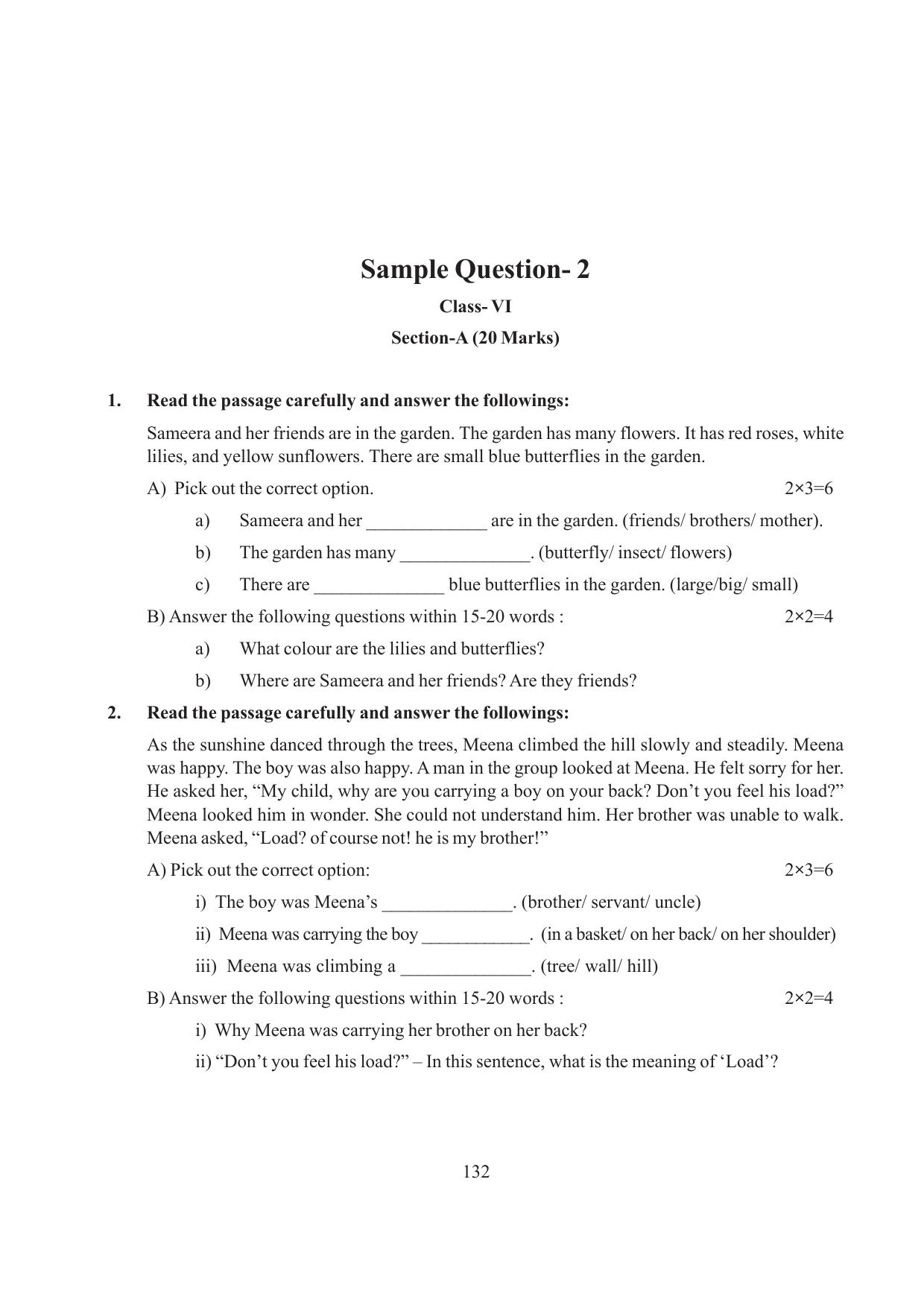 Tripura Board Class 6 English Workbooks - Page 132