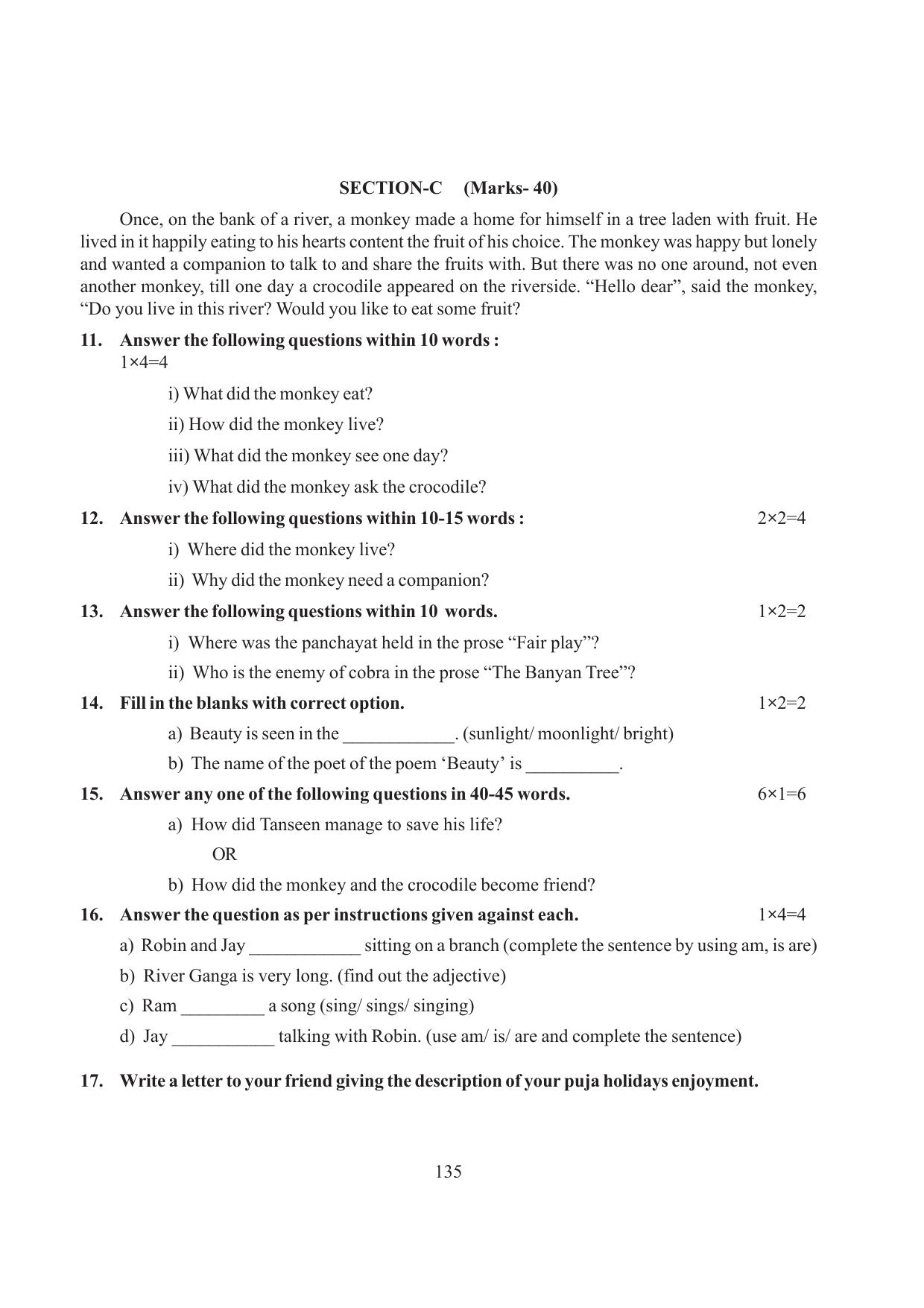 Tripura Board Class 6 English Workbooks - Page 135