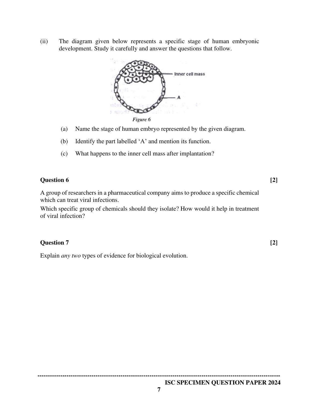 ISC Class 12 2024 Biology Paper 1 Sample Paper - Page 7