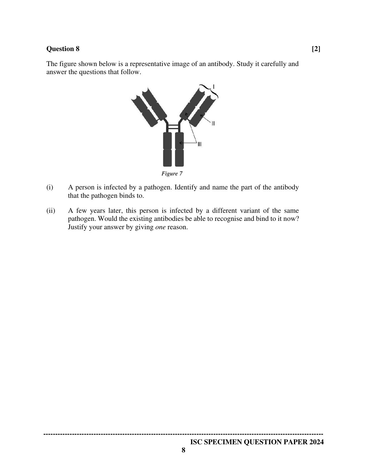 ISC Class 12 2024 Biology Paper 1 Sample Paper - Page 8