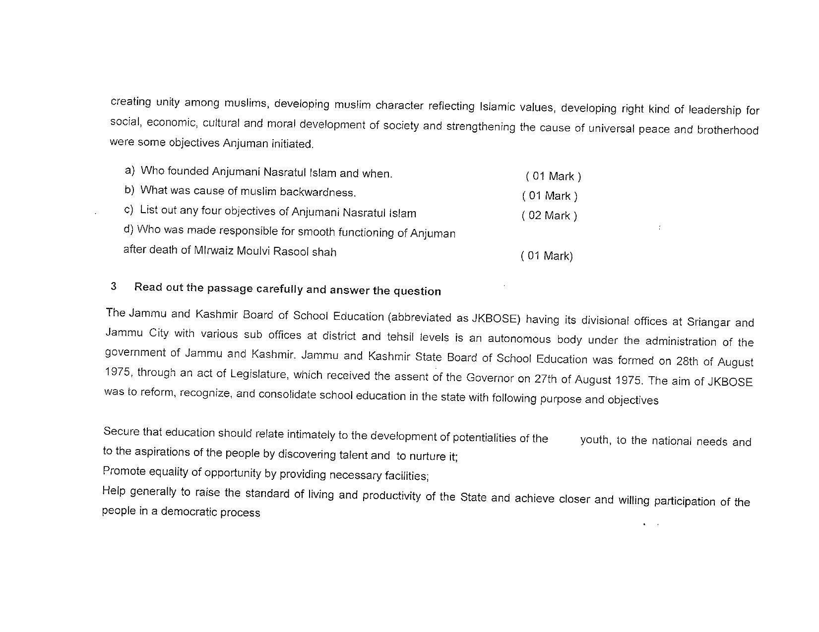 JKBOSE Class 12 Education Model Question Paper 2023 - Page 4