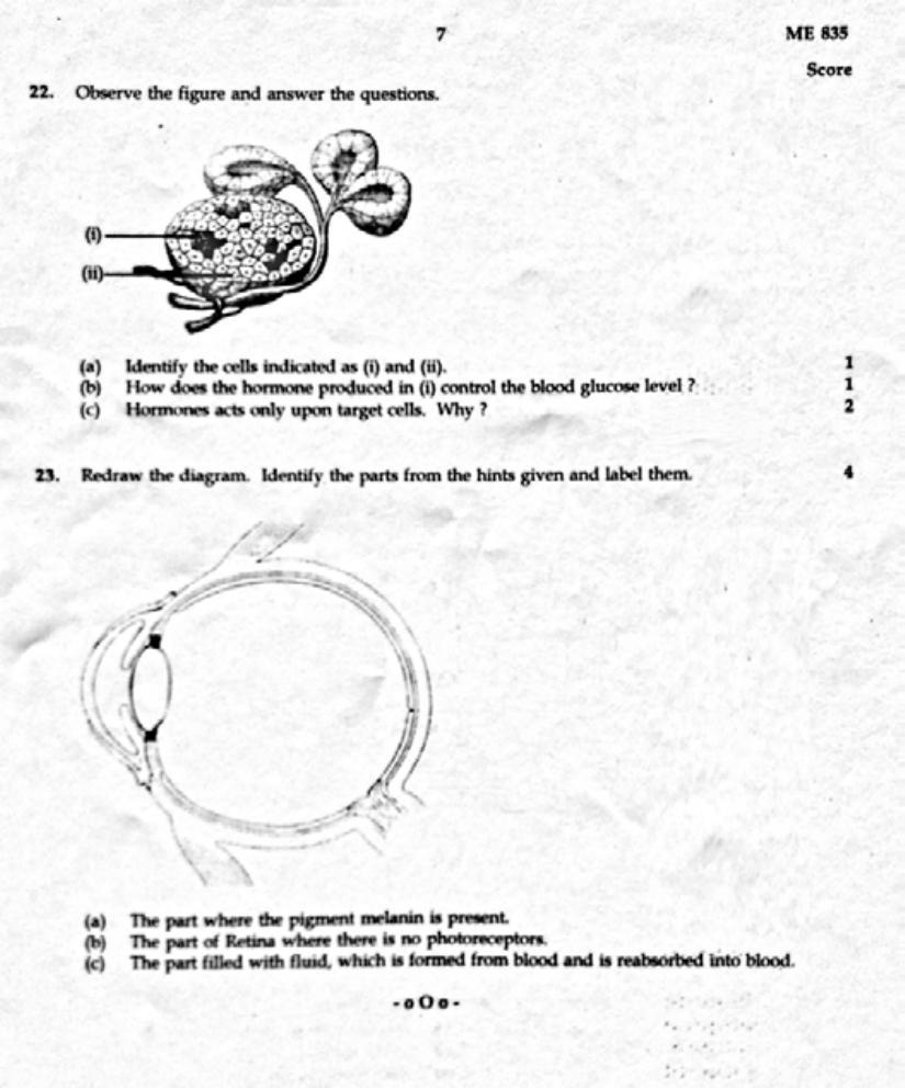 Kerala SSLC 2020 Biology Question Paper (EM) (Model) - Page 7