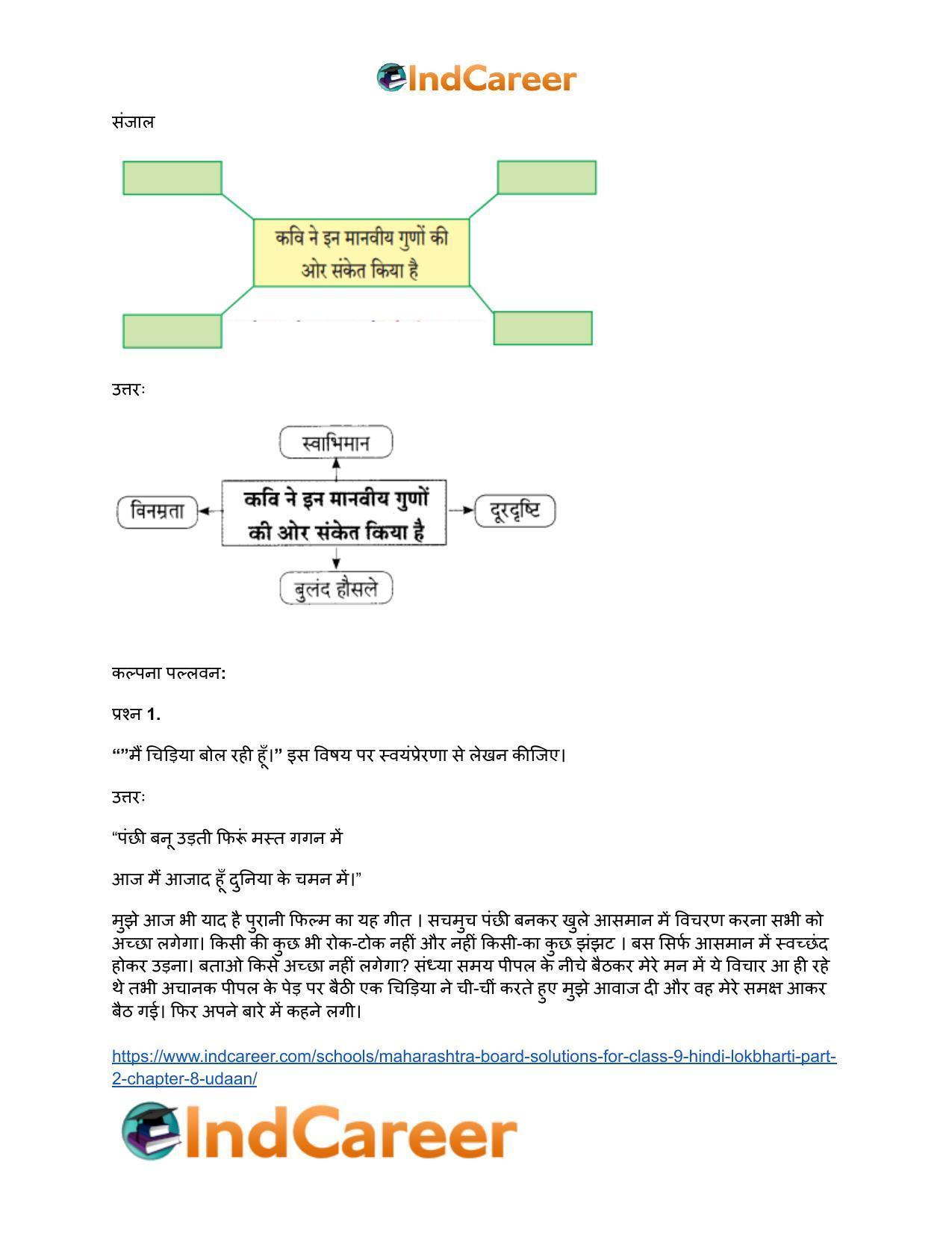 Maharashtra Board Solutions for Class 9- Hindi Lokbharti (Part 2): Chapter 8- उड़ान - Page 5