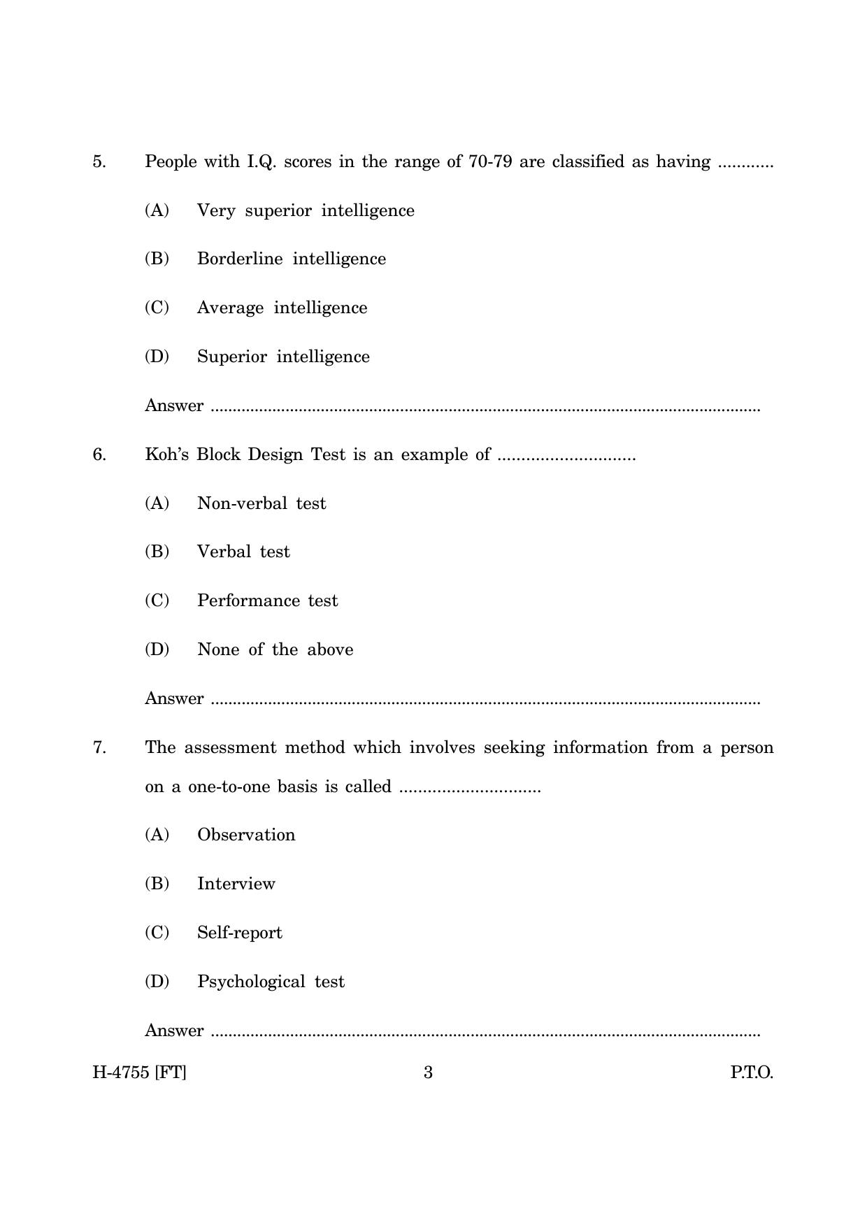 Goa Board Class 12 Psychology (CWSN) (November 2022) Question Paper - Page 3