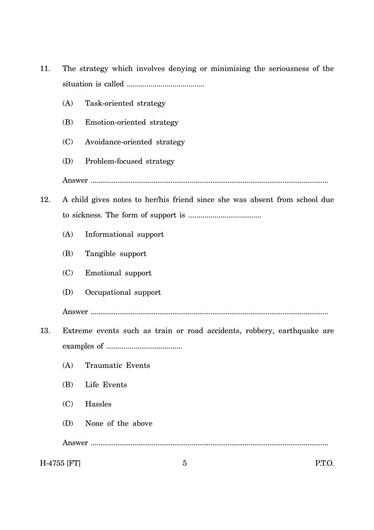 Goa Board Class 12 Psychology (CWSN) (November 2022) Question Paper - Page 5