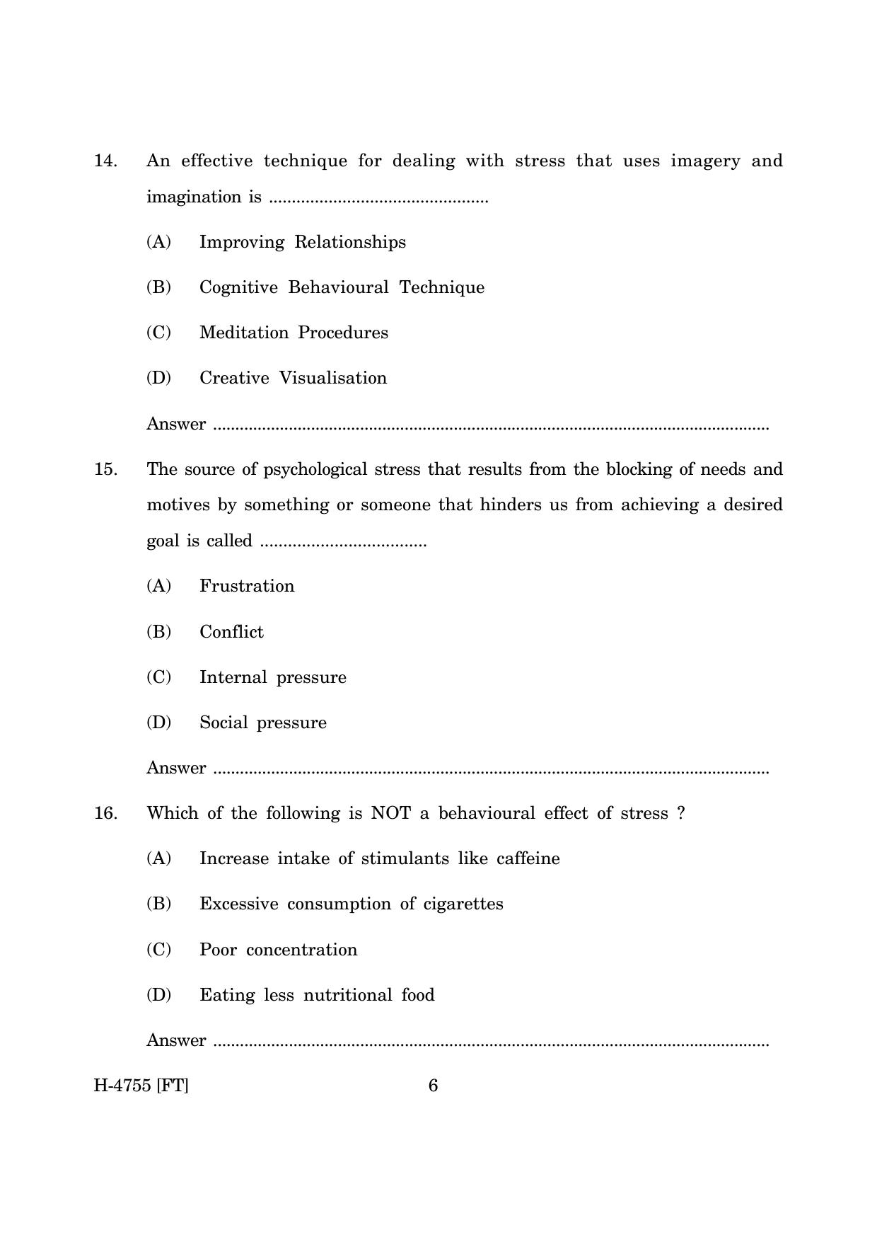 Goa Board Class 12 Psychology (CWSN) (November 2022) Question Paper - Page 6