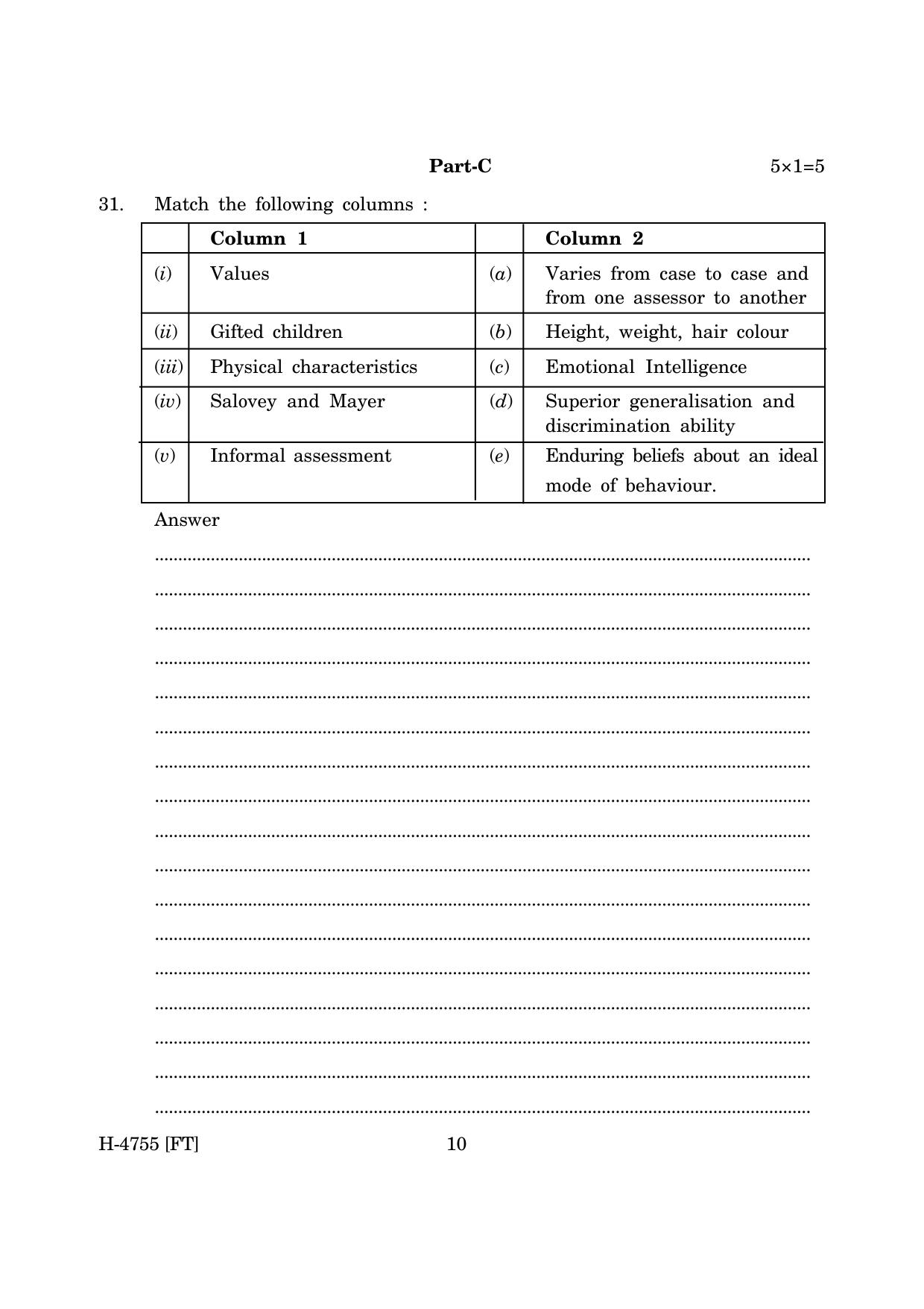 Goa Board Class 12 Psychology (CWSN) (November 2022) Question Paper - Page 10