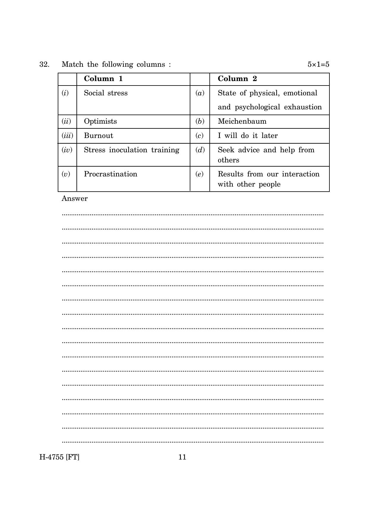 Goa Board Class 12 Psychology (CWSN) (November 2022) Question Paper - Page 11