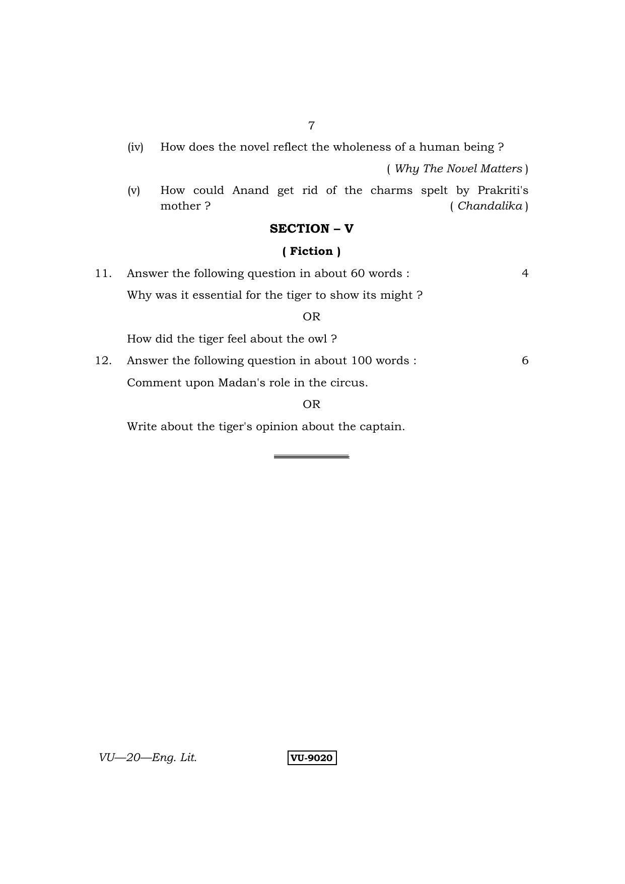 RBSE English Literature 2015 Varishtha Upadhyay Question Paper - Page 7