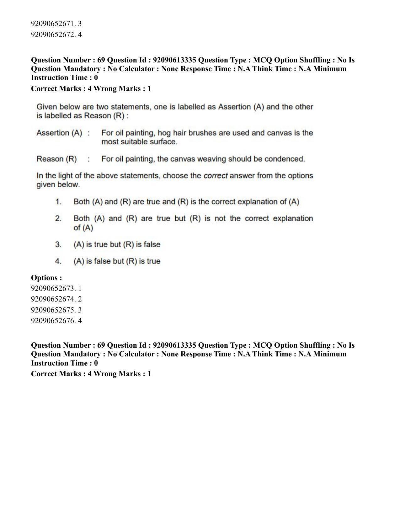 CUET PG 2023: HUQP07 – Fine Arts Eng-Shift 1 (12-06-2023) Question Paper - Page 62