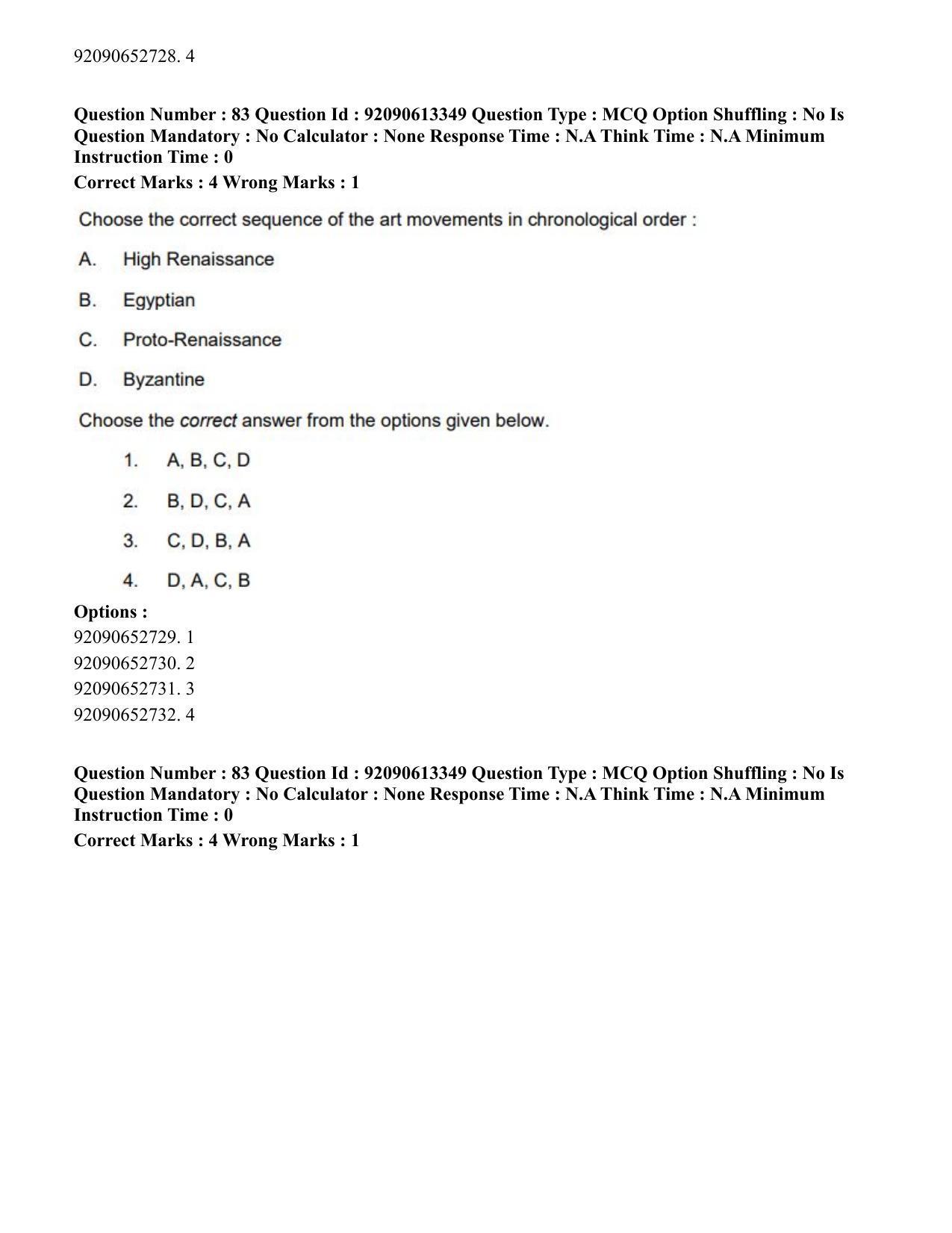 CUET PG 2023: HUQP07 – Fine Arts Eng-Shift 1 (12-06-2023) Question Paper - Page 79