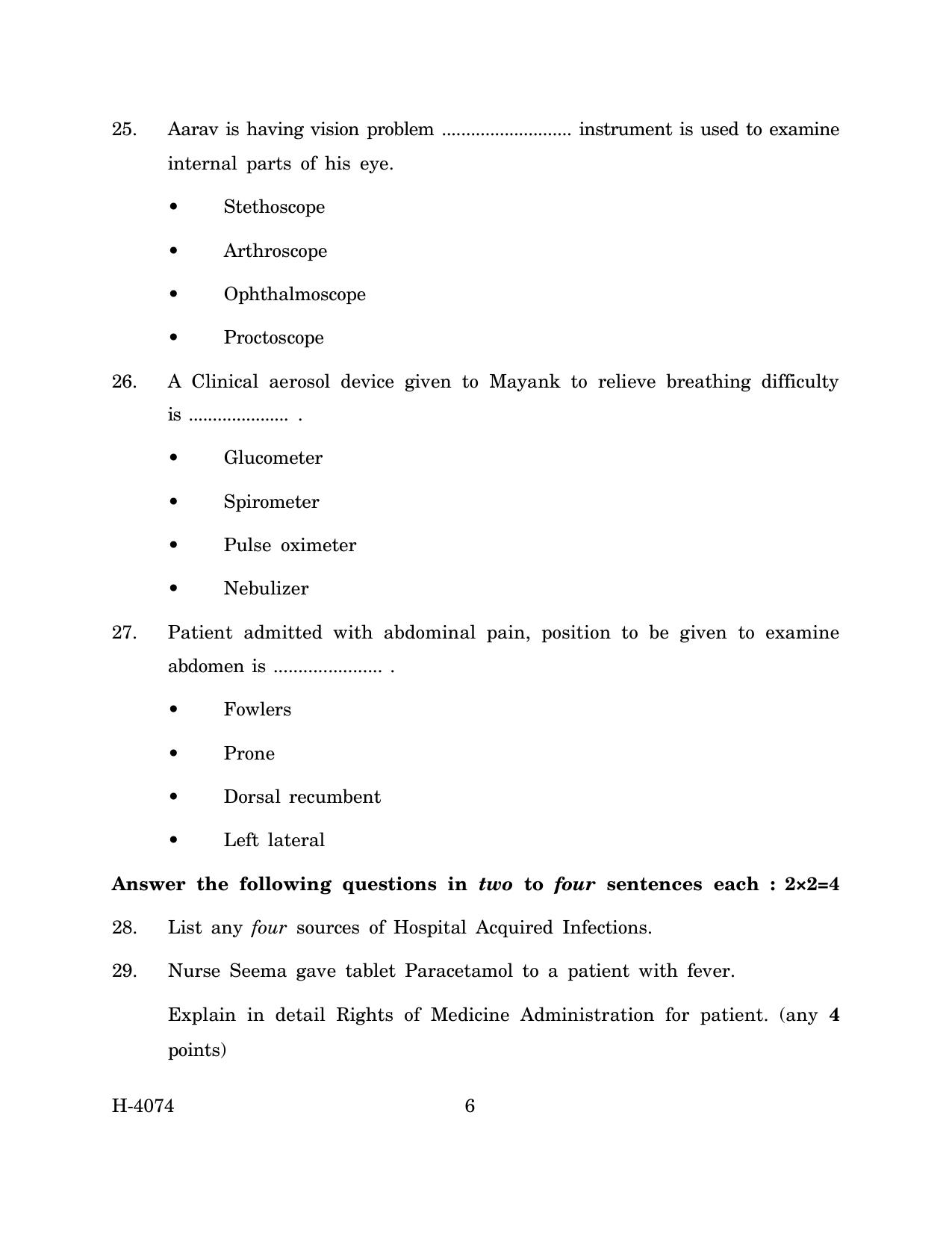 Goa Board Class 12 Health Care (March 2024) Question Paper - Page 6
