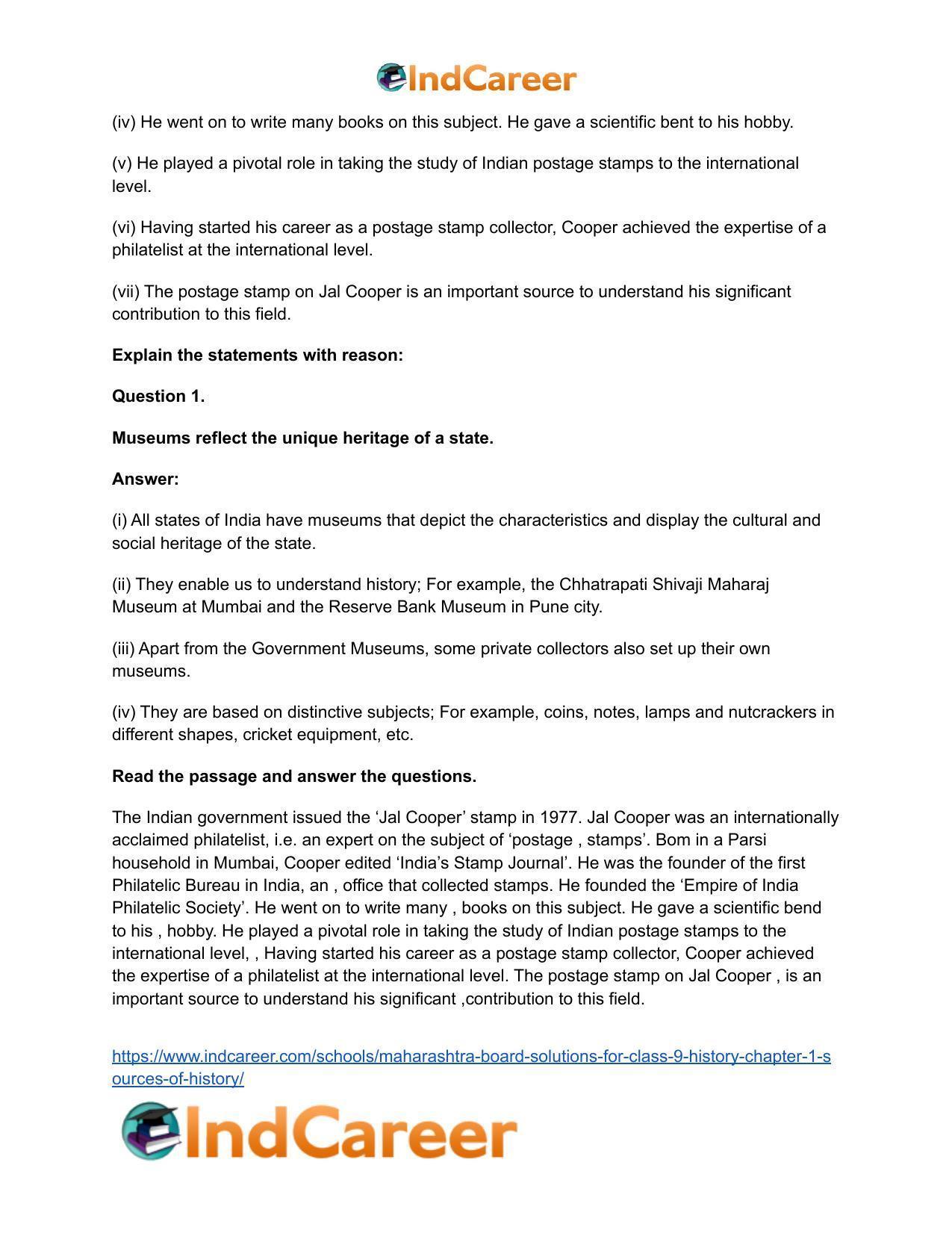 Maharashtra Board Solutions for Class 9- History: Chapter 1- Sources of History - Page 15