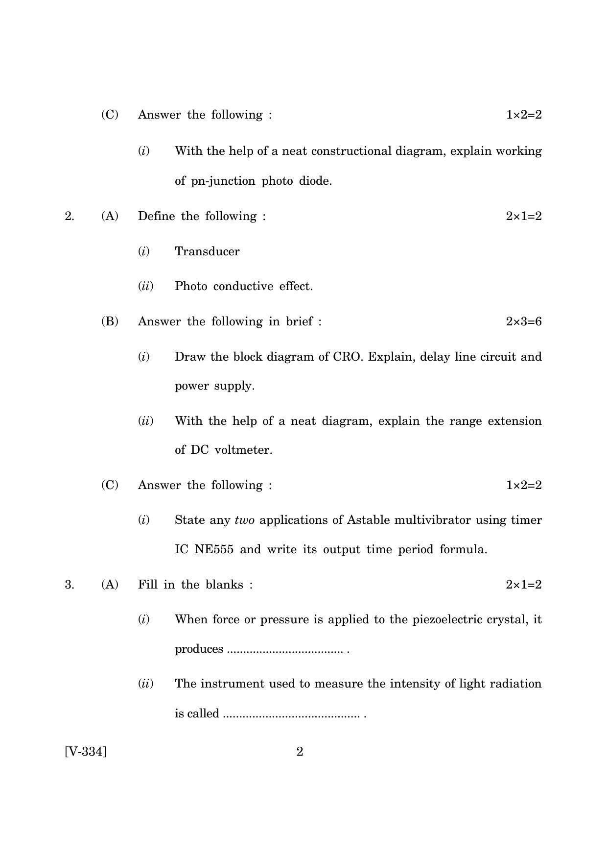Goa Board Class 12 Industrial Electronics & Instrumentation  2019 (March 2019) Question Paper - Page 2