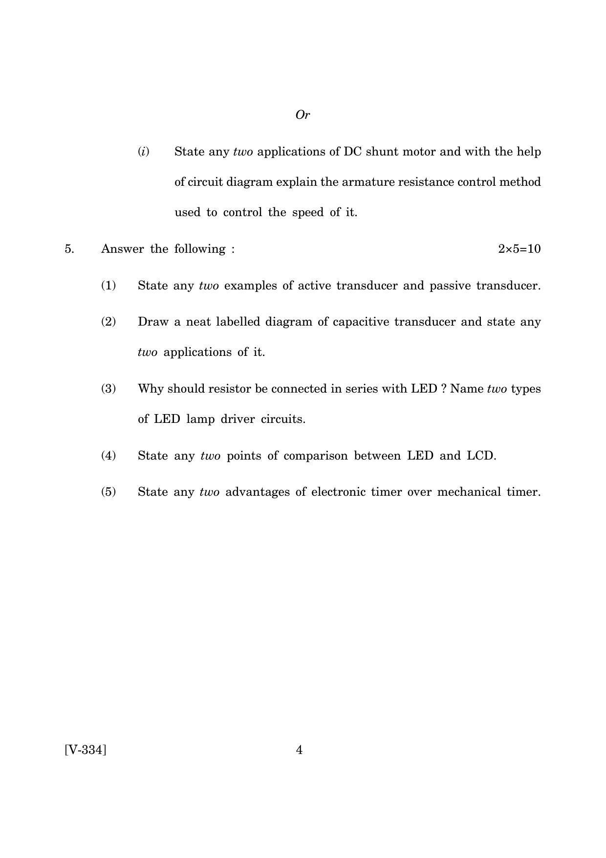 Goa Board Class 12 Industrial Electronics & Instrumentation  2019 (March 2019) Question Paper - Page 4