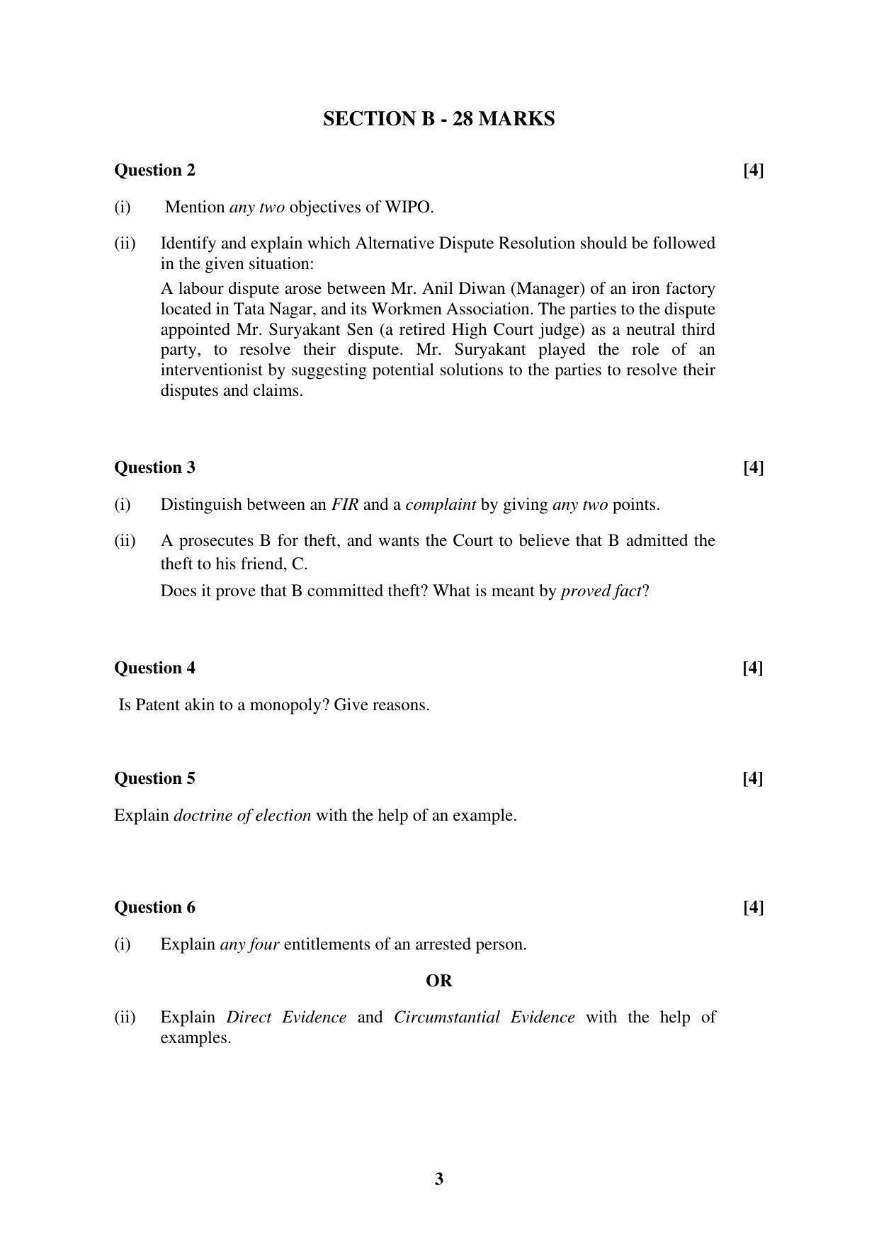 ISC Class 12 Legal Studies Sample Paper 2023 - Page 3